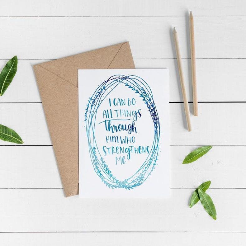 I Can Do All Things Christian Lettering Company at Cheerfully Given