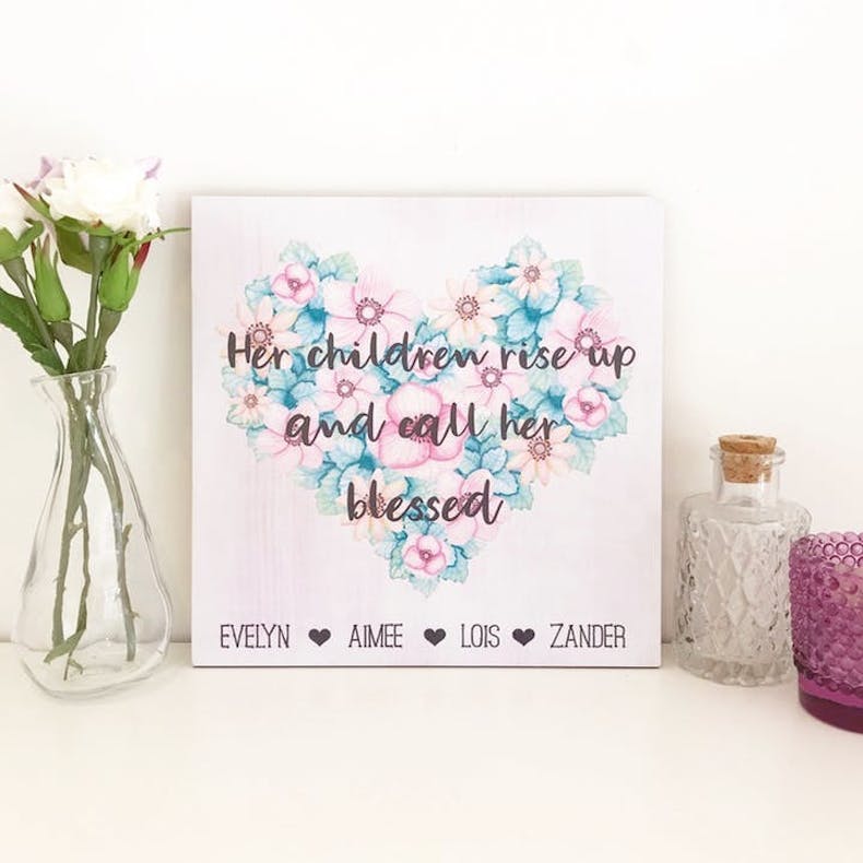 18 Personalised Her Children Rise Up Purple Heart Handmade