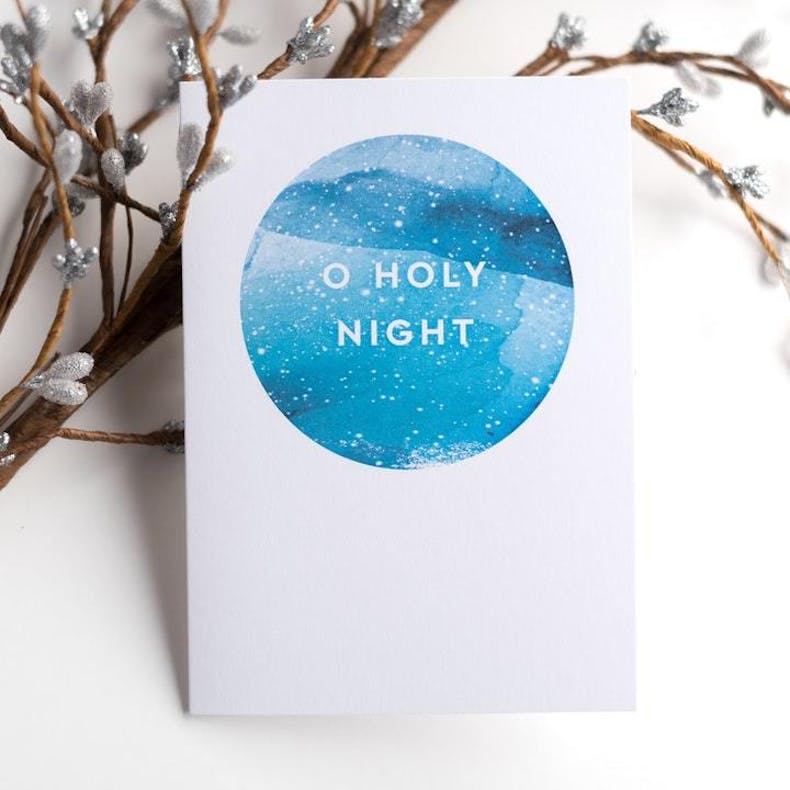 Blue Watercolour Circle featuring O Holy Night by Hullo Creative at Cheerfully Given