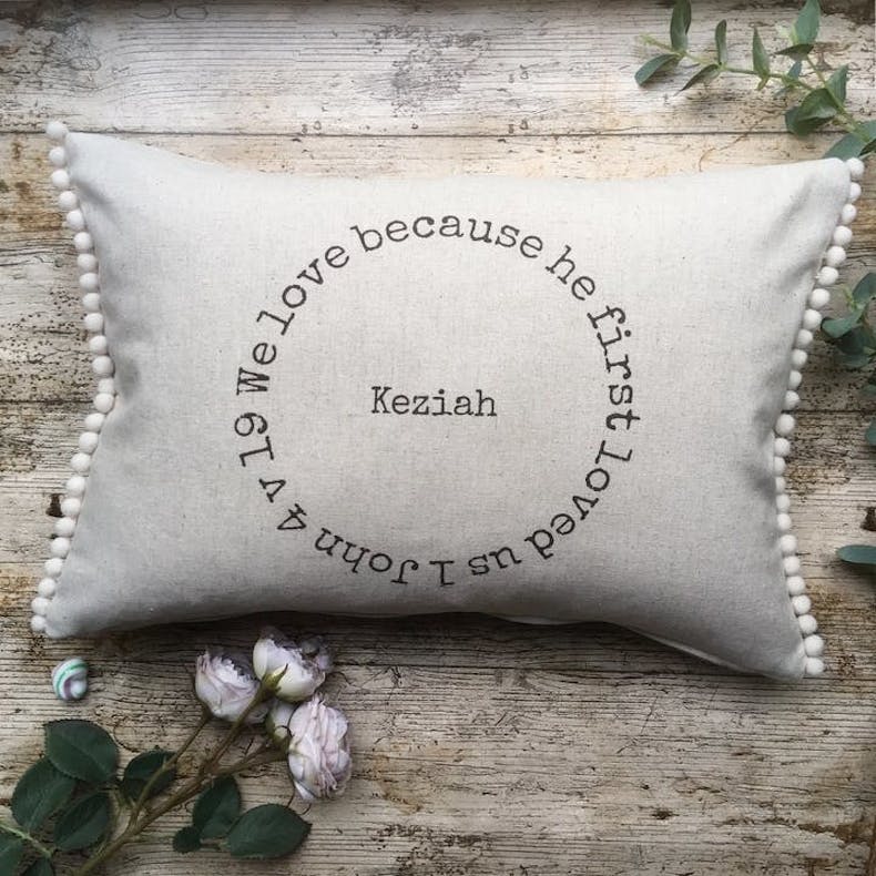 2 Personalised Cushion Christian Cushions | Cheerfully Given