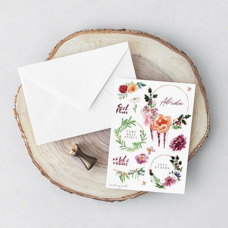 Revival Floral Christian Sticker Set | Doodling Faith | Cheerfully Given