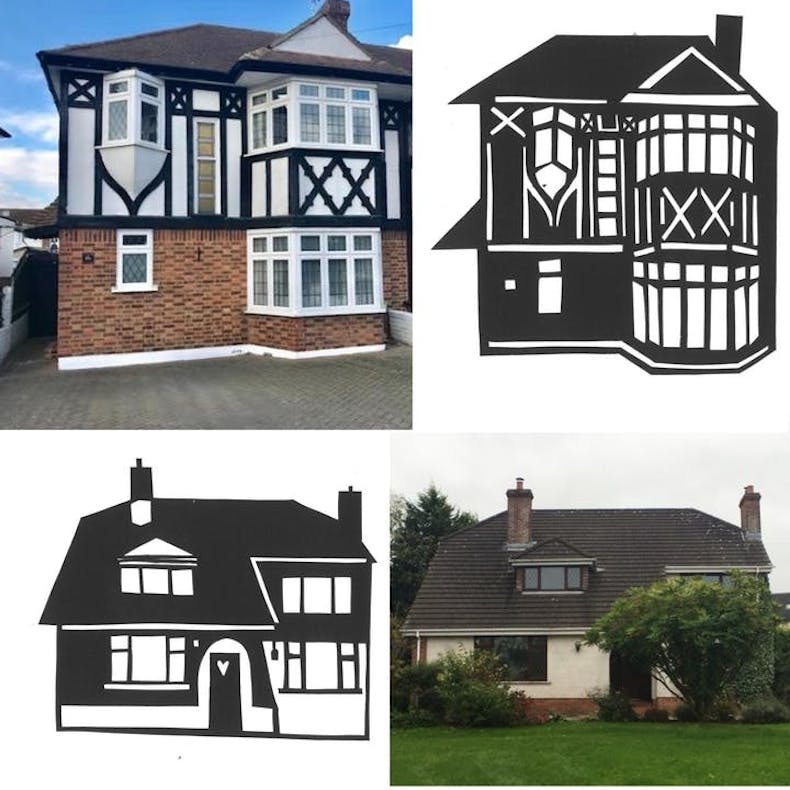 10 Any House Of Your Choice Papercut Flowers Fade Design