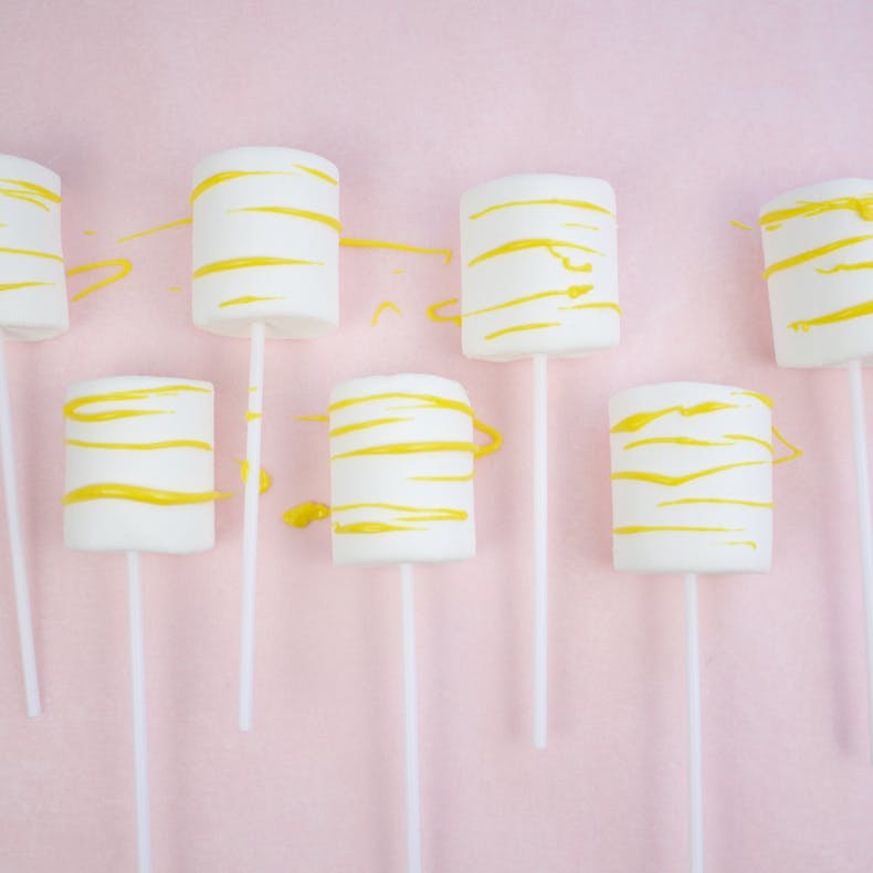 White Marshmallows on Cake Pop sticks at Cheerfully Given