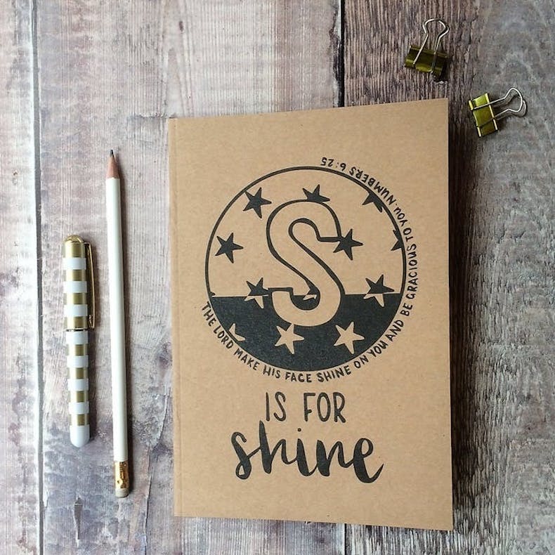 S for Shine Christian Notebook Hope and Ginger