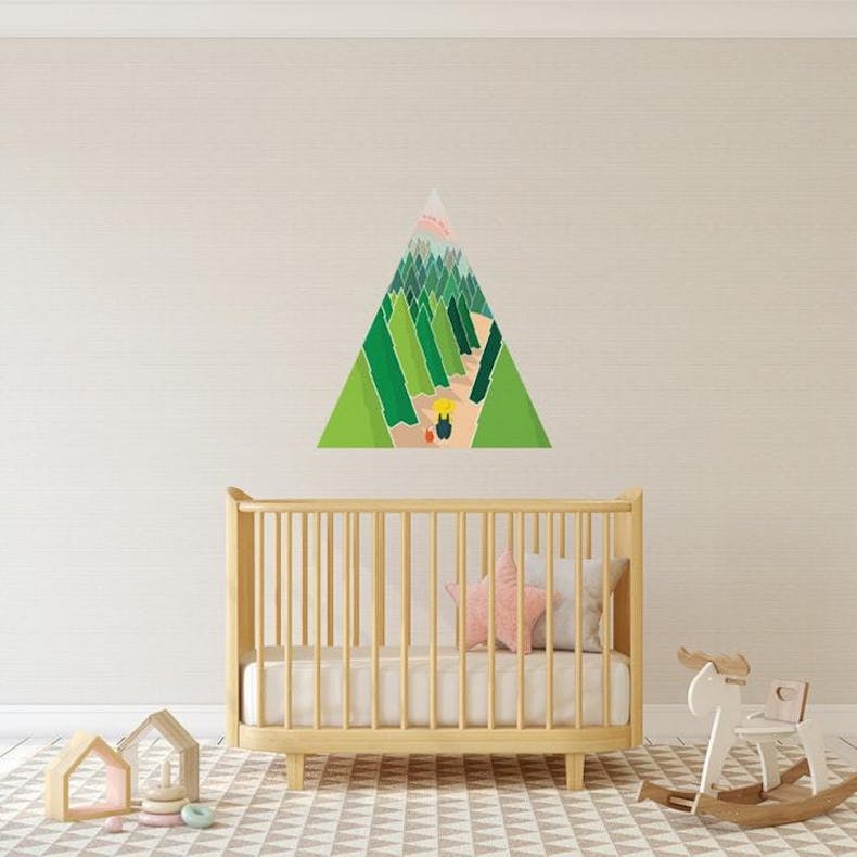 Nursery with Woodland Path triangle Christian Wall Decal | Wonderfully Made @ Cheerfully Given