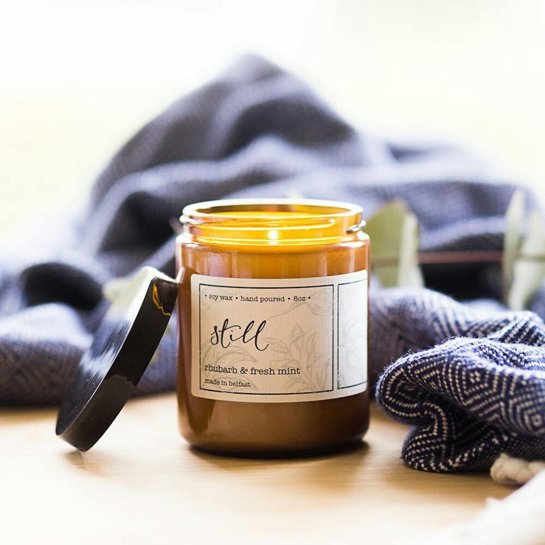 Still Rhubarb and Mint Christian Candle | And Hope Designs | Cheerfully Given