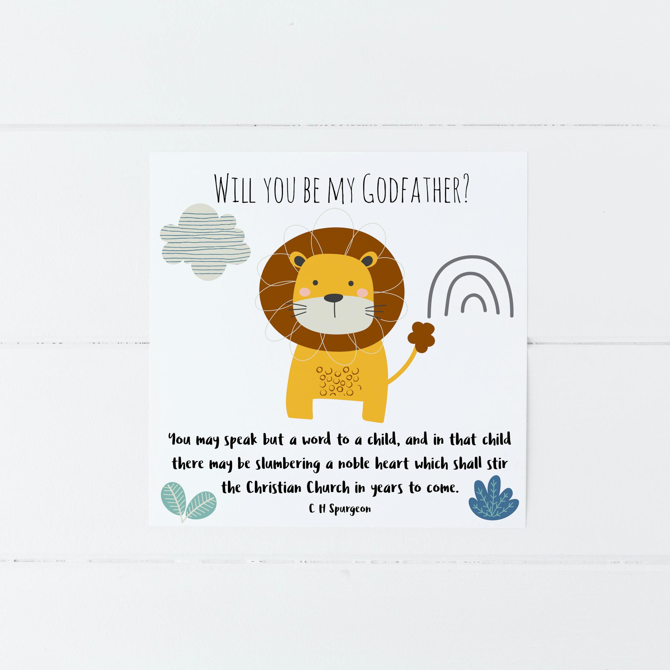 Godfather Christian Card | Alpha Letterbox @ Cheerfully Given - Cards for Godparents