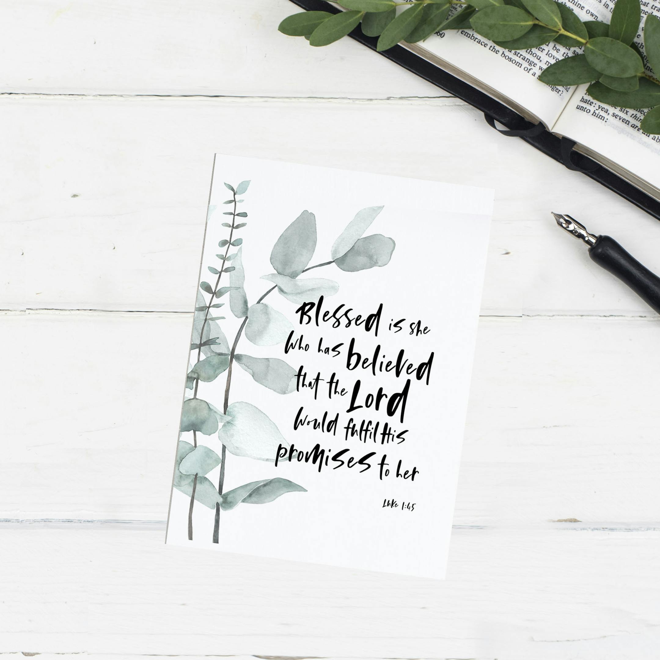 Blessed Is She Card | Christian Lettering Company | Cheerfully Given