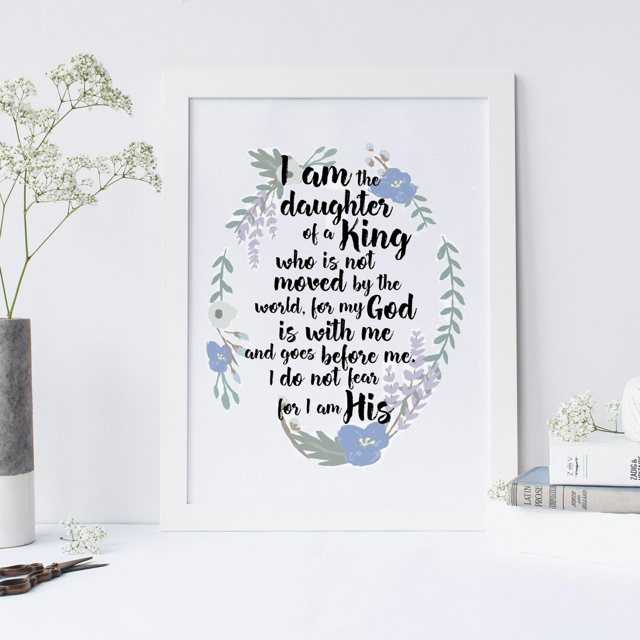 Daughter of a King Print - Christian Lettering Company