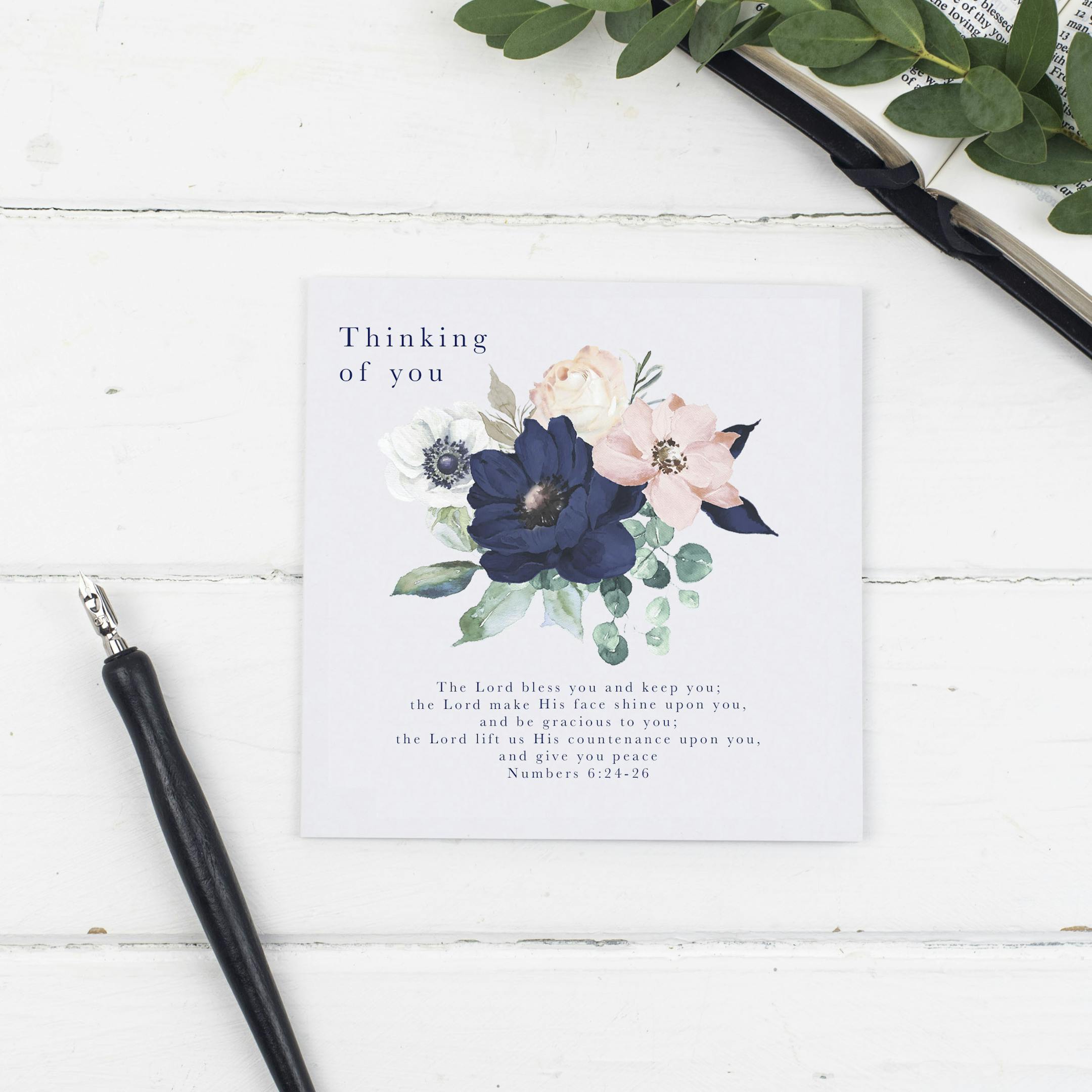 Thinking Of You Floral Greeting Card - Numbers… | Cheerfully Given