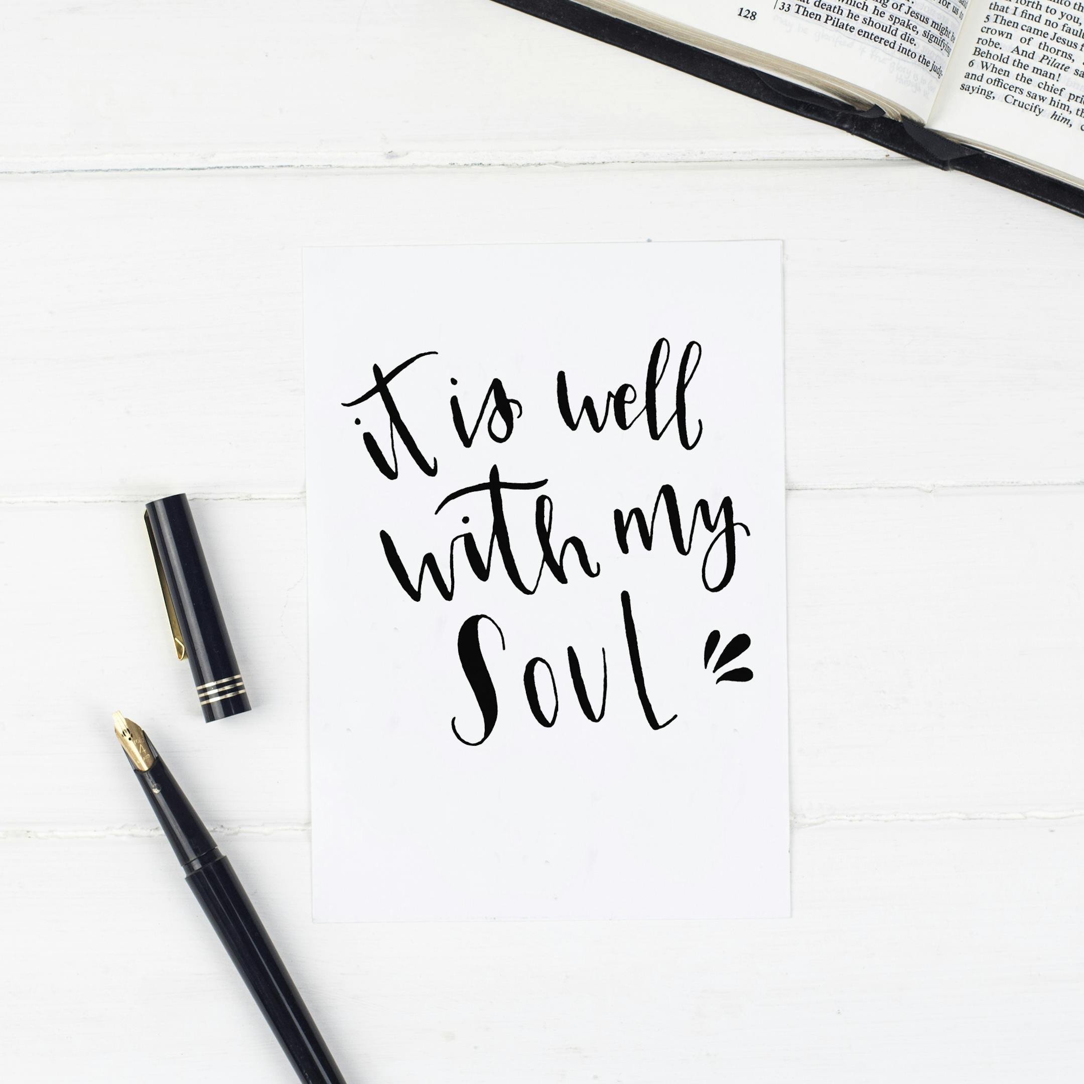 It Is Well Hymn Print - Christian Lettering Company