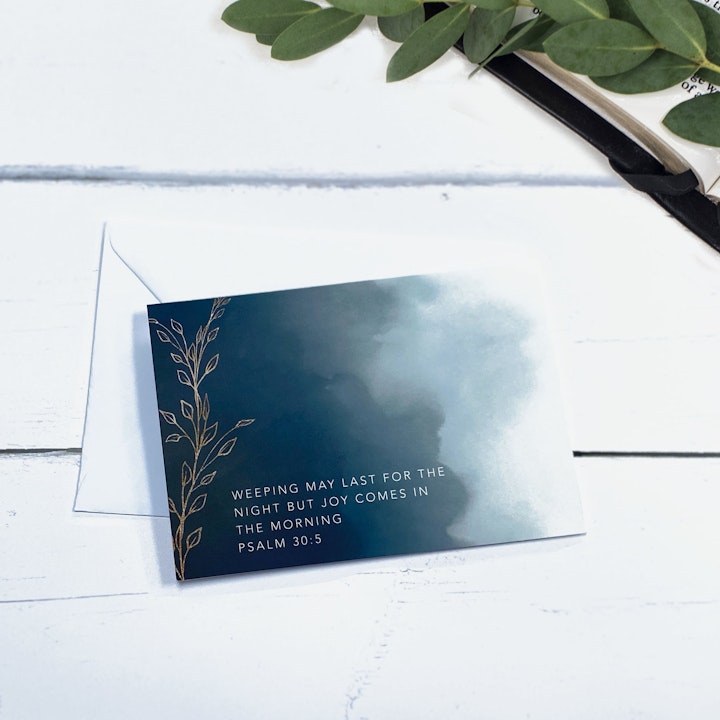 Joy Comes In The Morning Greeting Card - Psalm 30:5 | Cheerfully Given