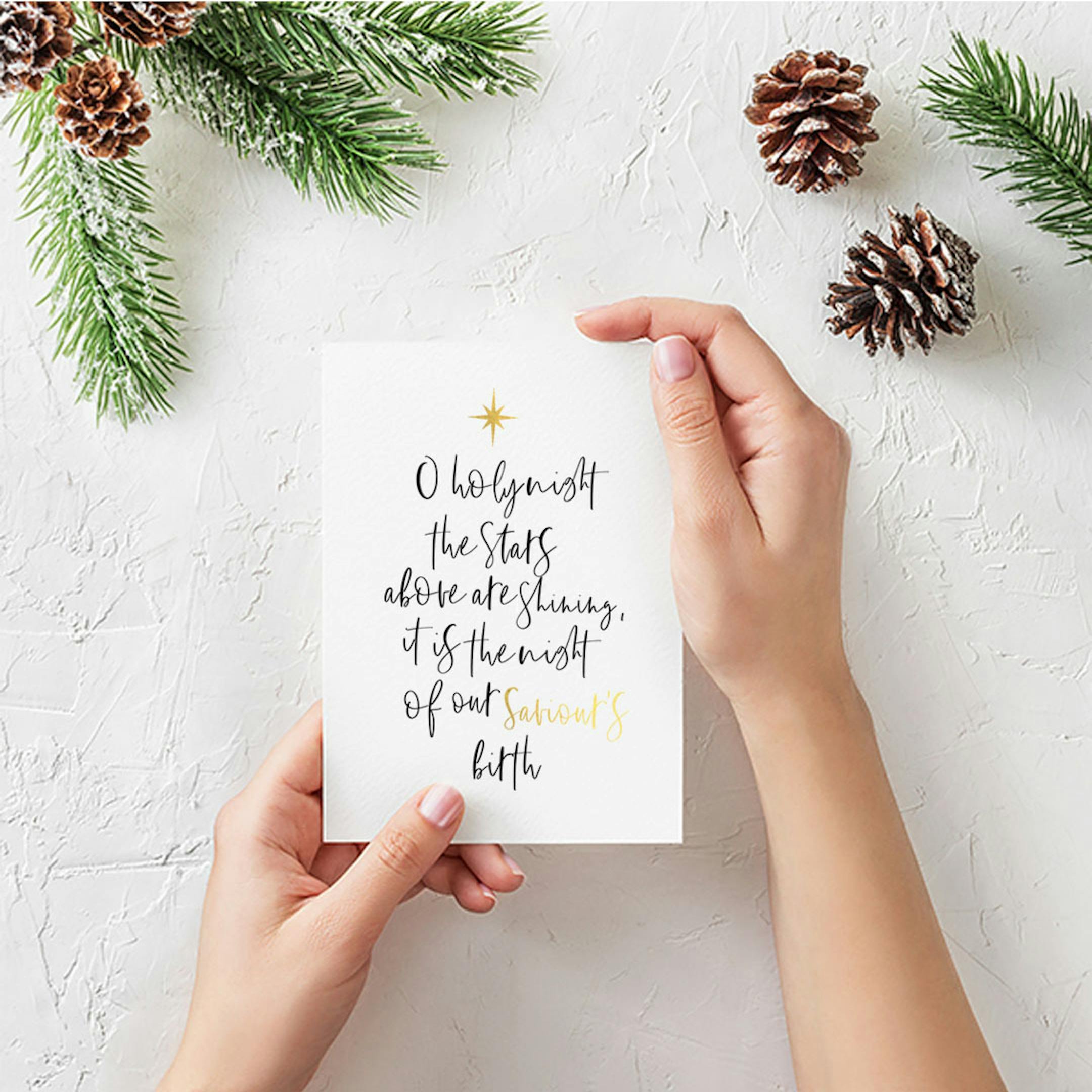 O Holy Night - Carols at Christmas Gold Card - Christian Lettering Company