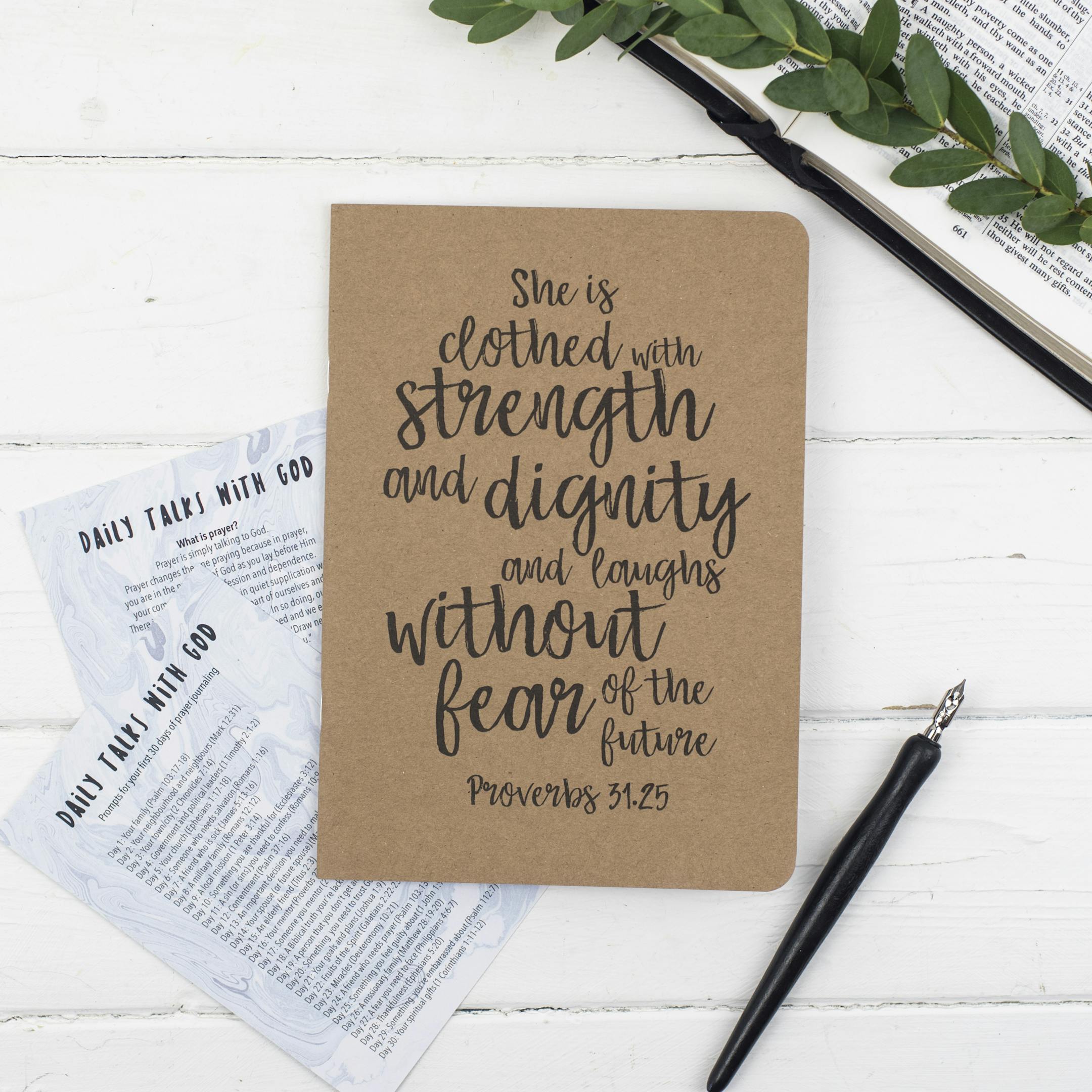 She Is Clothed Journal - Proverbs 31:25 - Christian Lettering Company