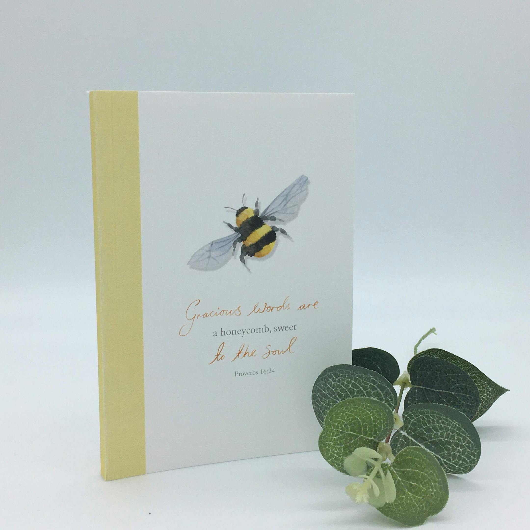 Bee Notebook - Proverbs 16:24 - Forget-Me-Not Christian Cards