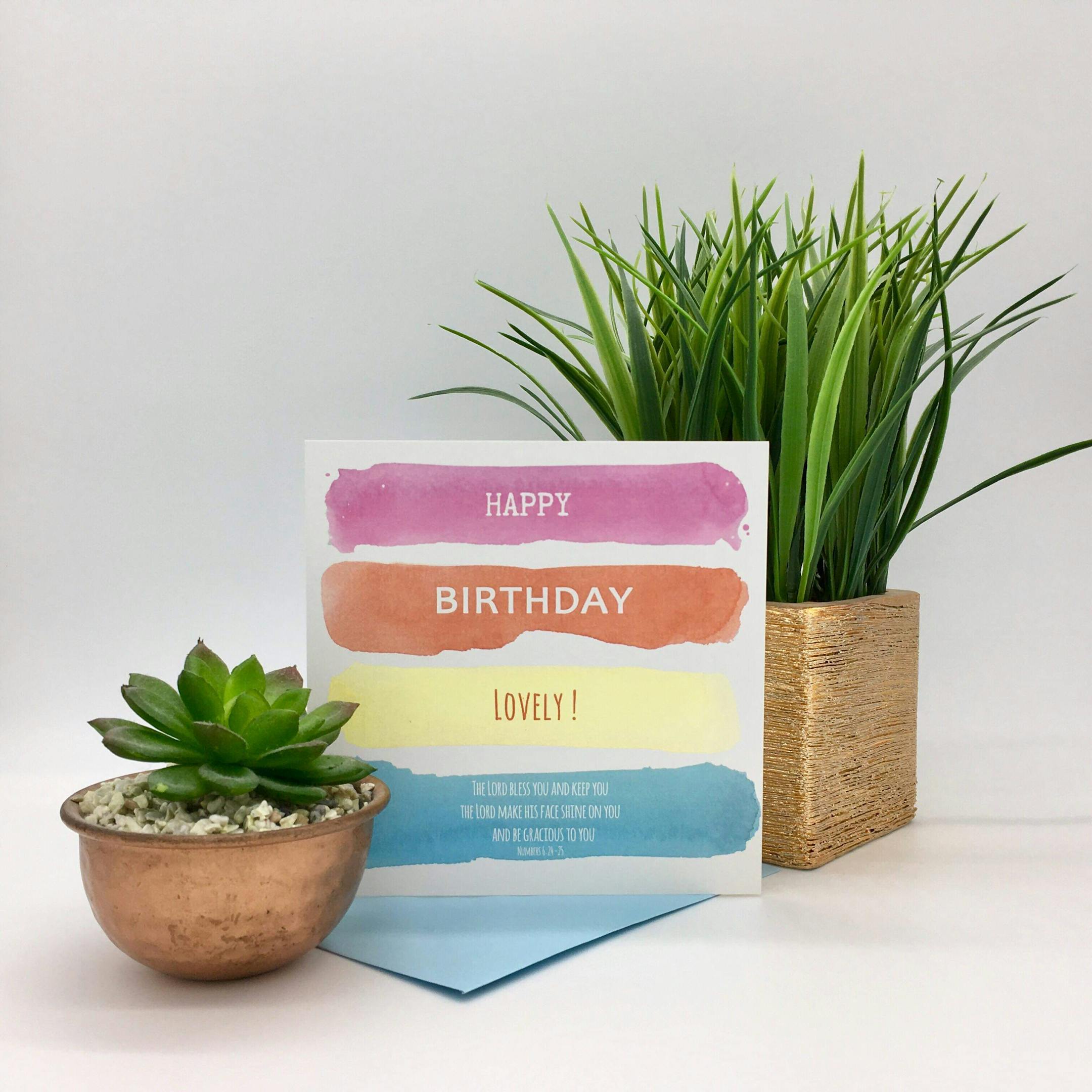 Happy Birthday Lovely Card - Numbers 6:24-25 - Forget-Me-Not Christian Cards