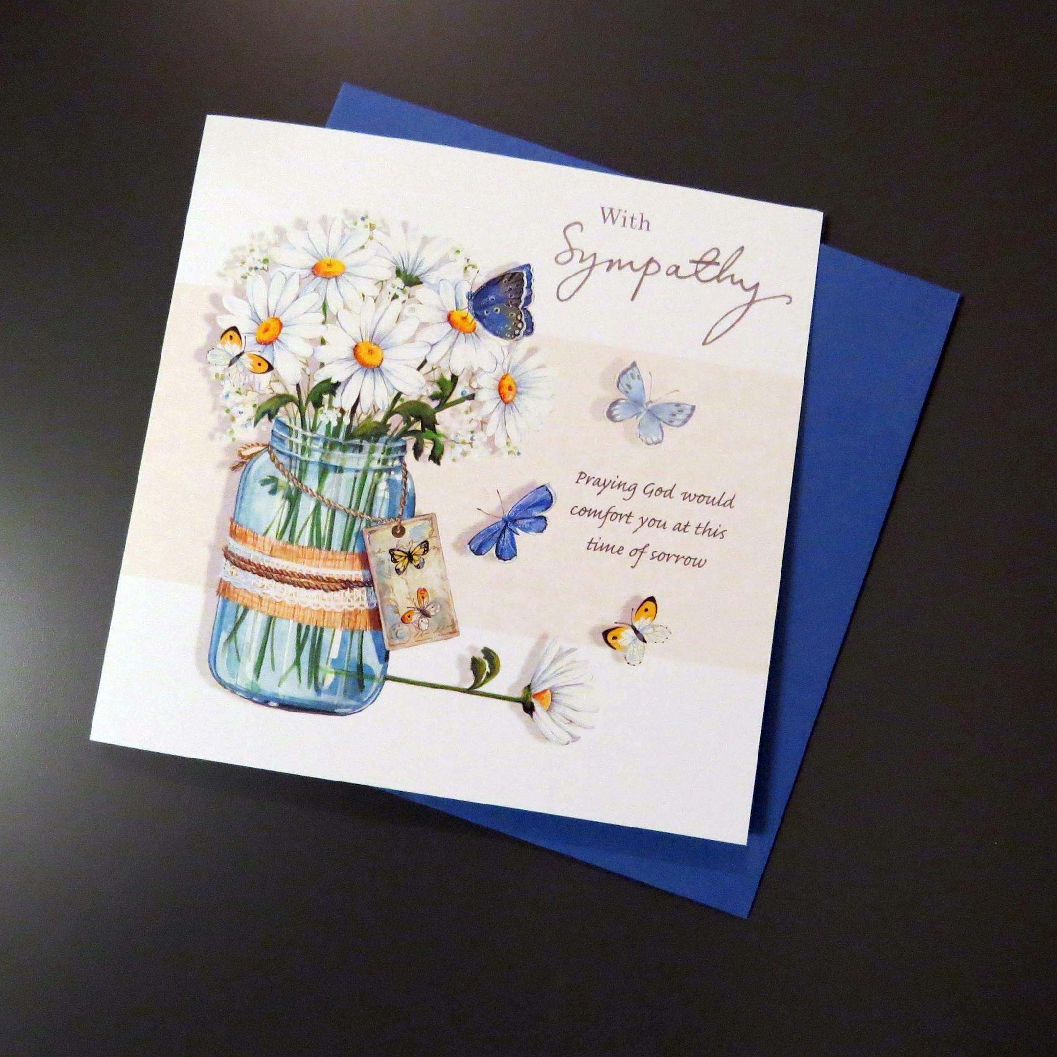 John 14:27 - Daisy Sympathy Card - Forget-Me-Not Christian Cards