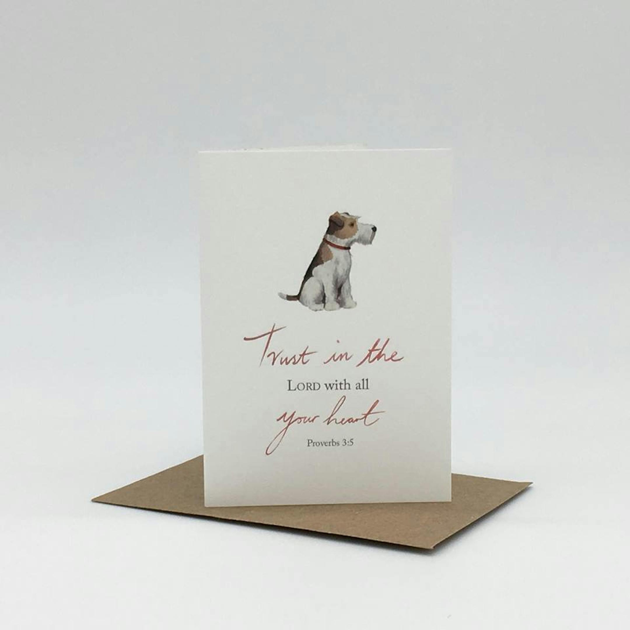 'Trust' Mini Card - Proverbs 3:5 - Forget-Me-Not Christian Cards