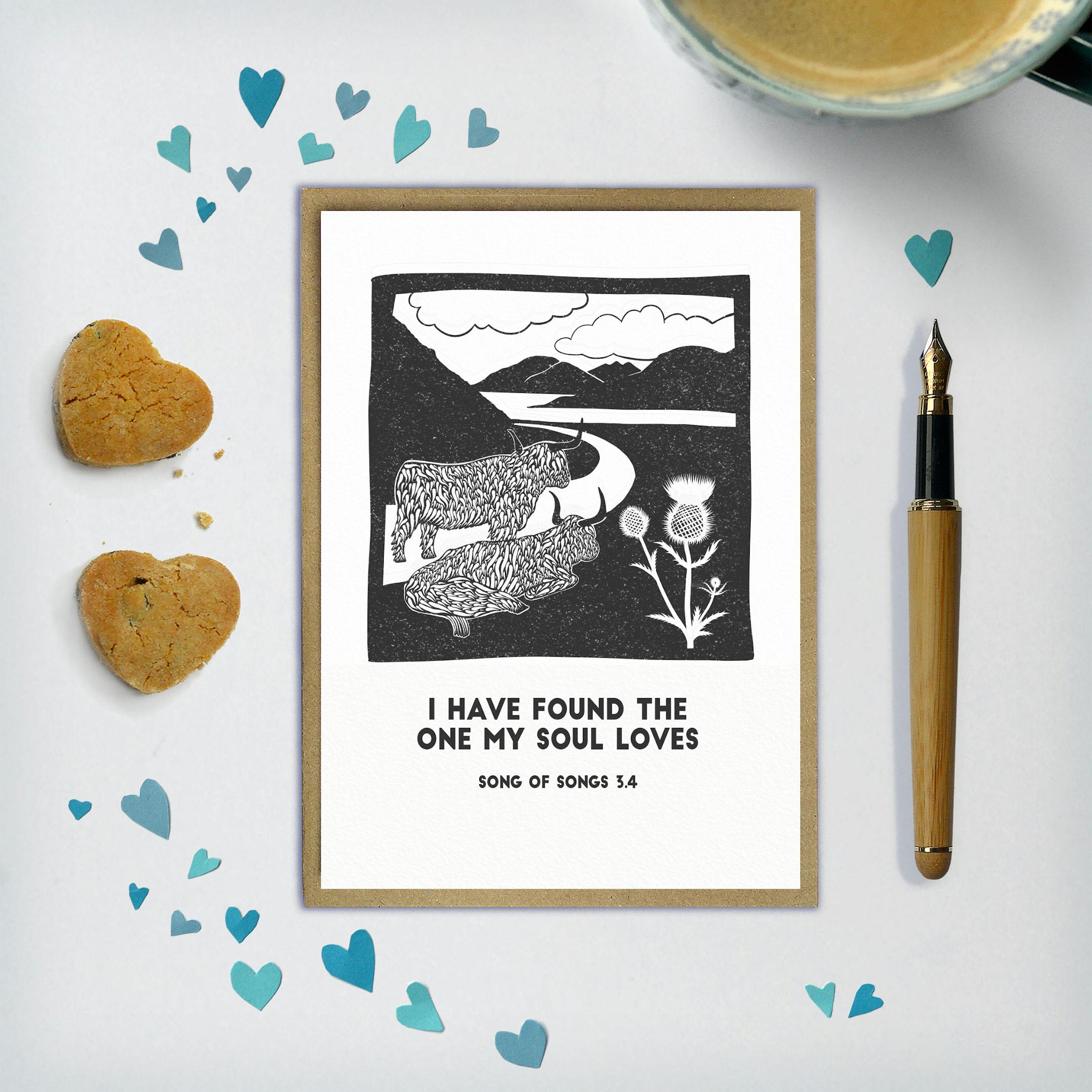 Highland Cow Card - Frog and Gnome