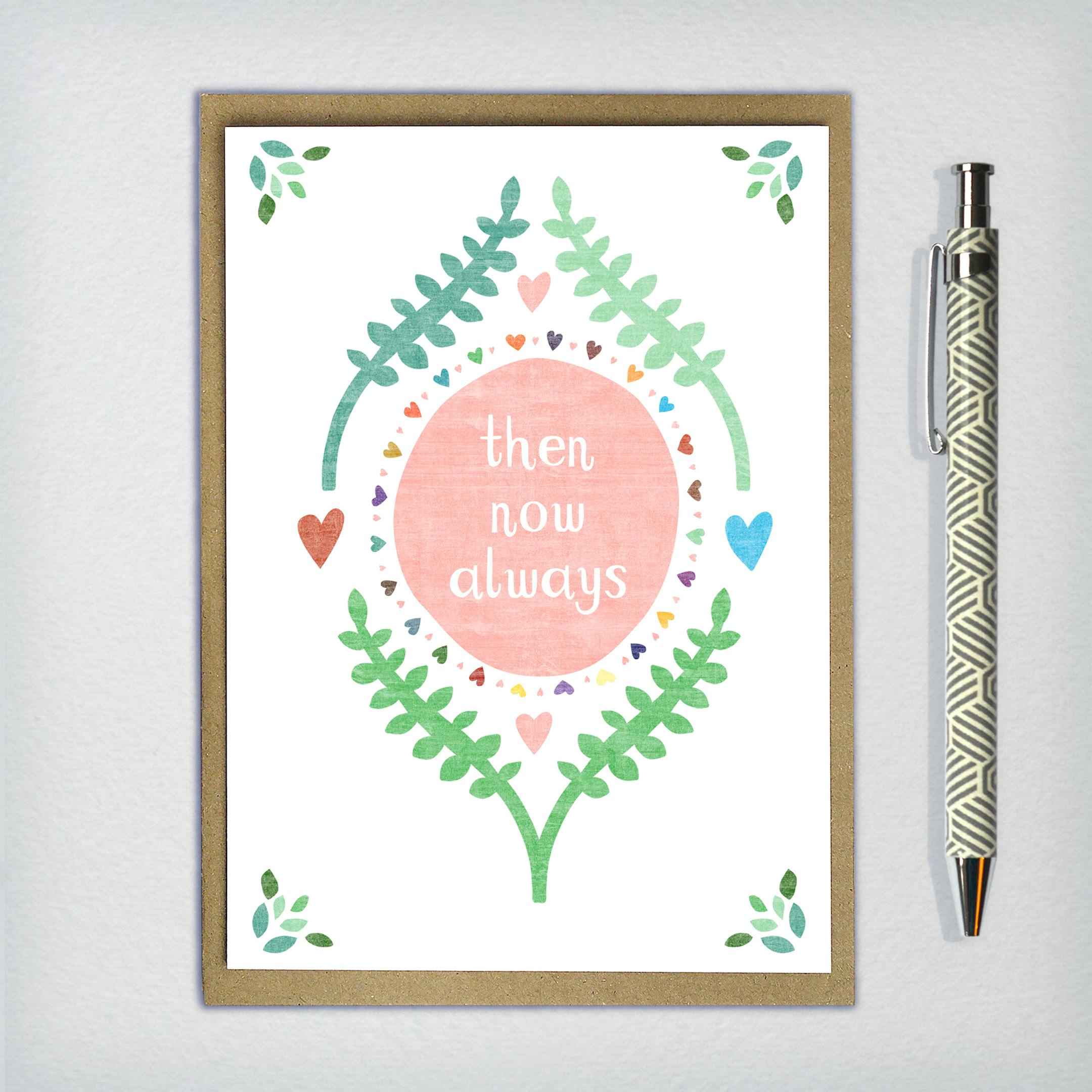 Then Now Always Greeting Card - Frog and Gnome