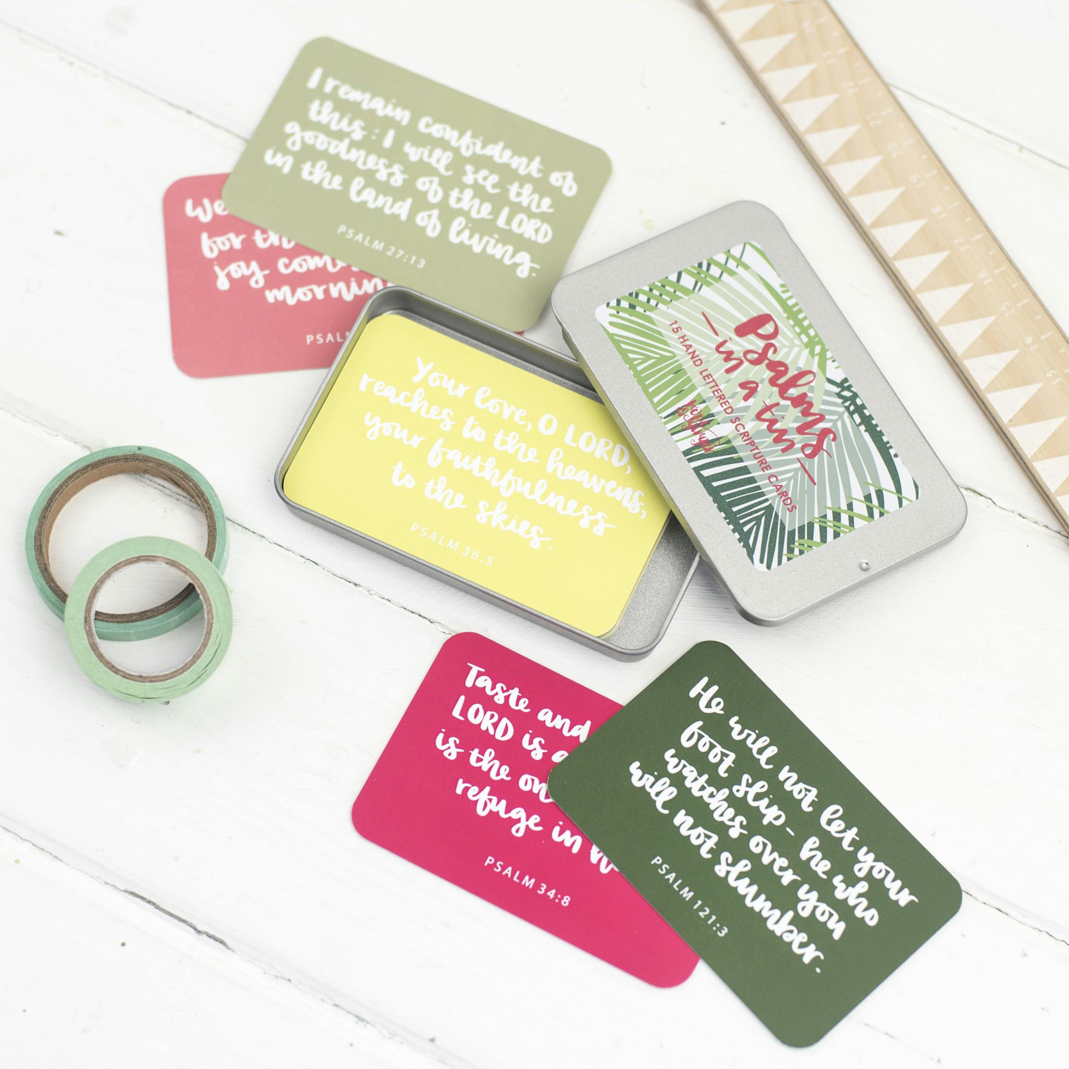 Coloured Cards - Psalms in a Tin - Hope and Ginger