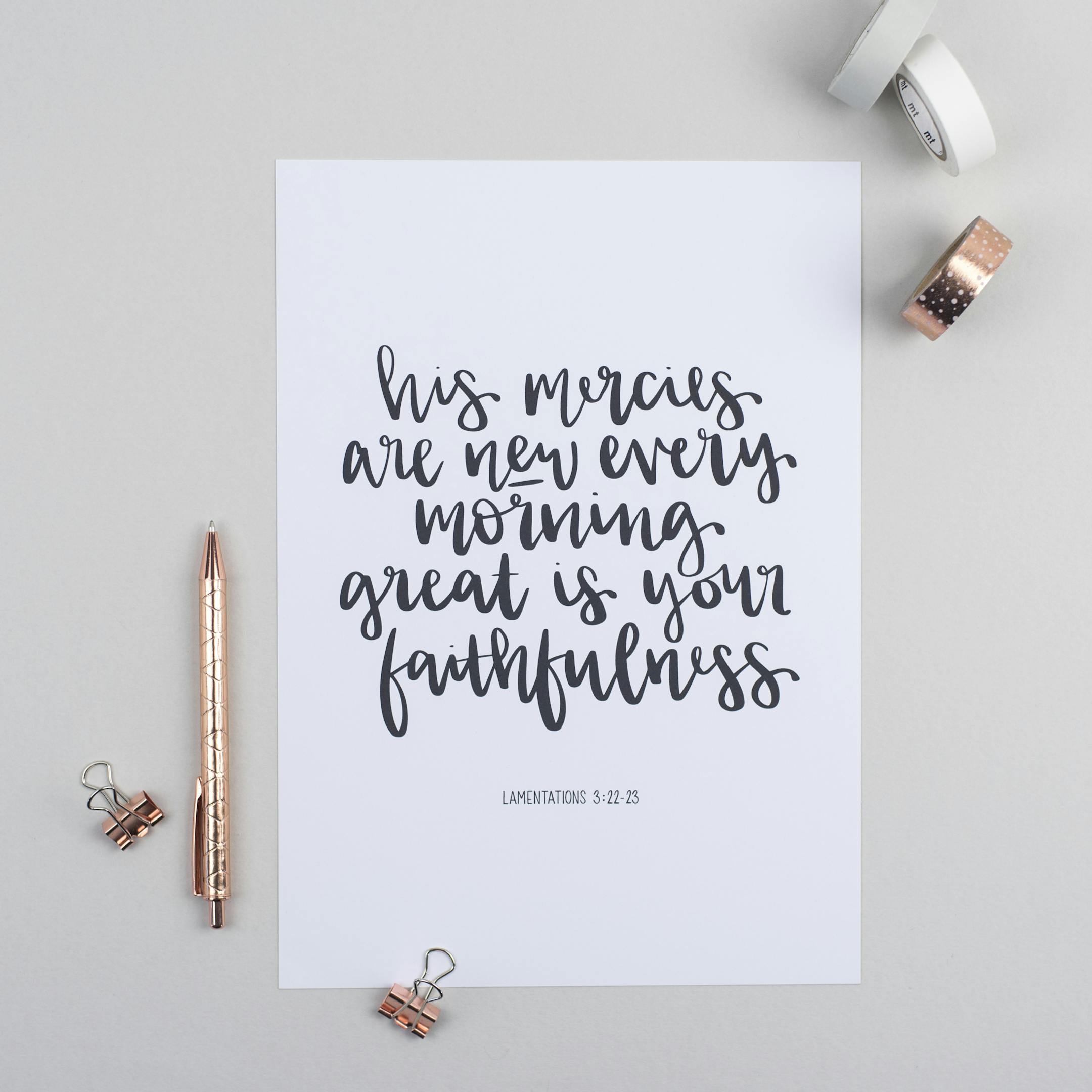 Lamentations 3 Print - His Mercies Are New - Hope and Ginger