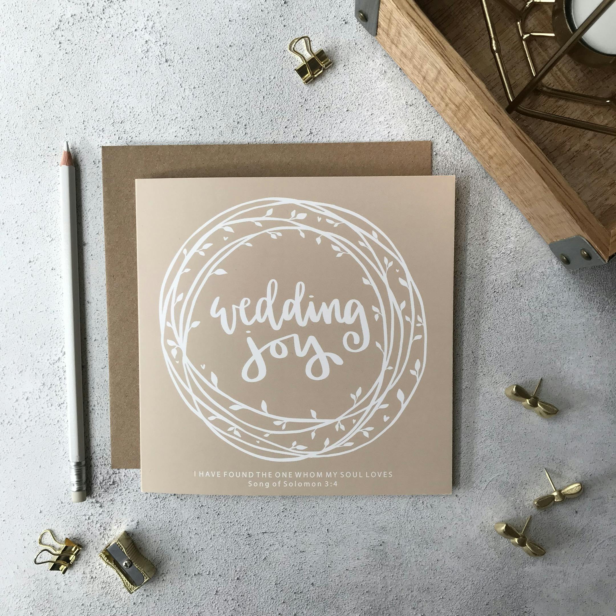 Wedding Card - Joy - Song of Solomon 3:4 - Hope and Ginger