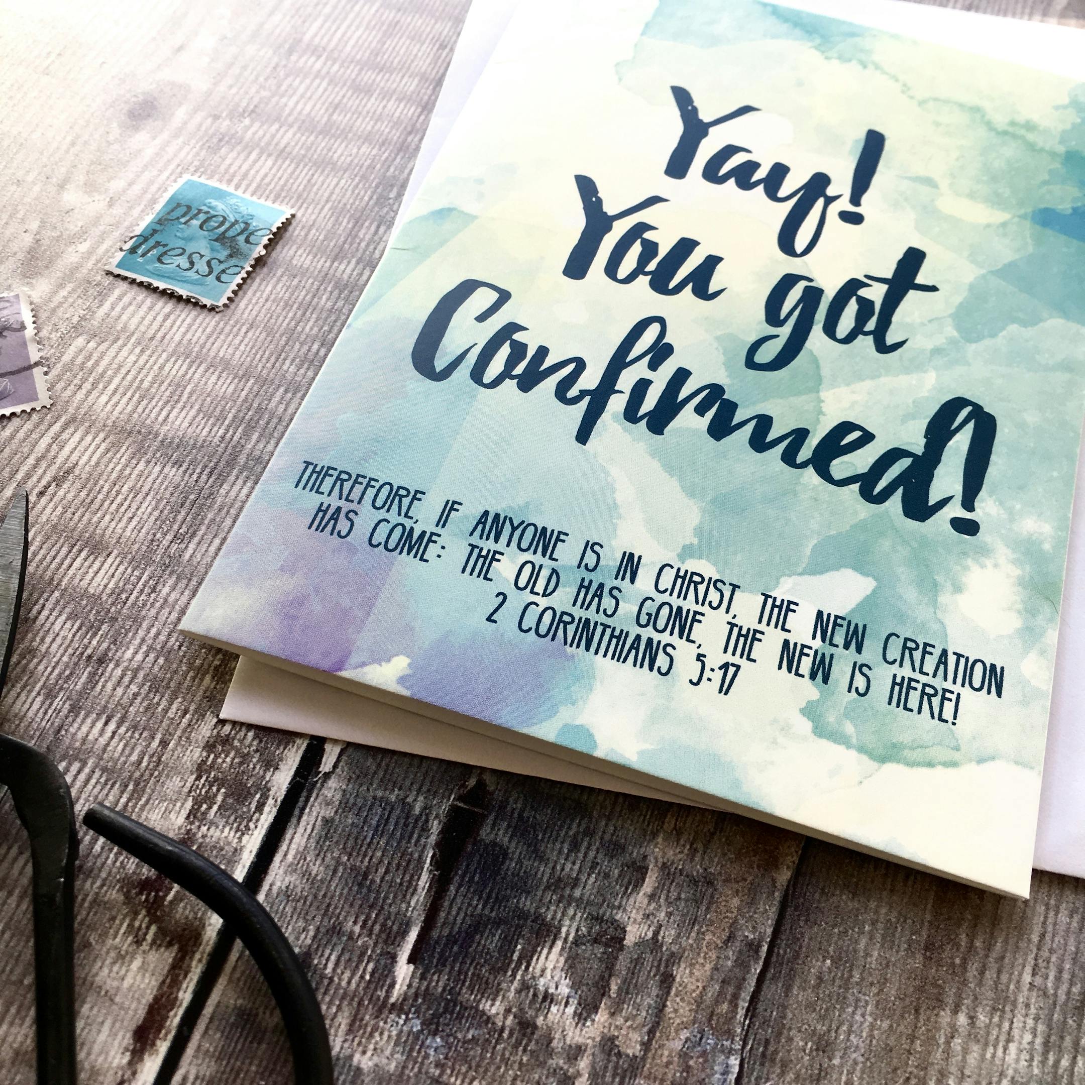 2 Corinthians 5:17 Confirmation Card - Izzy and Pop