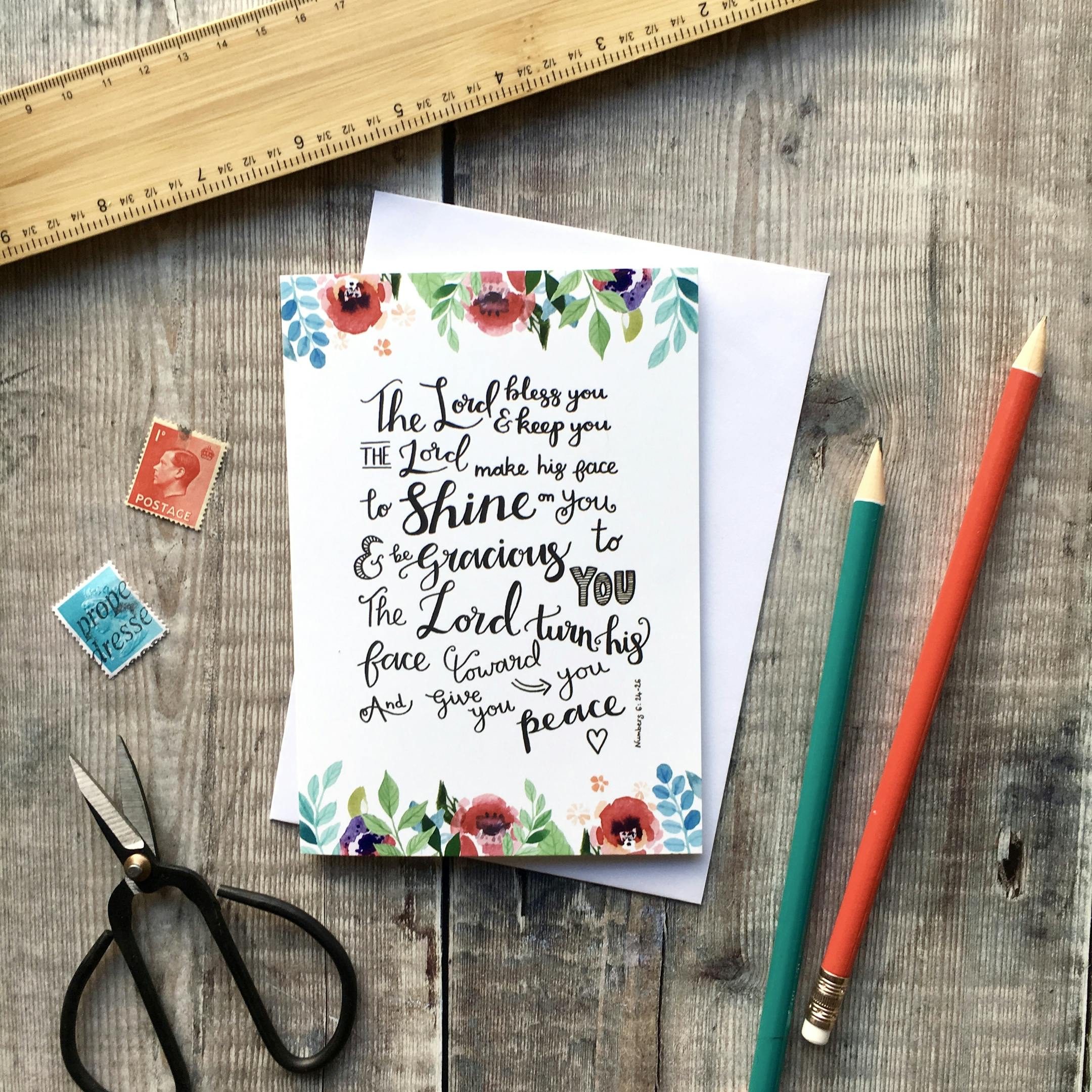A6 The Lord Bless You - Numbers 6:24-26 Card - Izzy and Pop