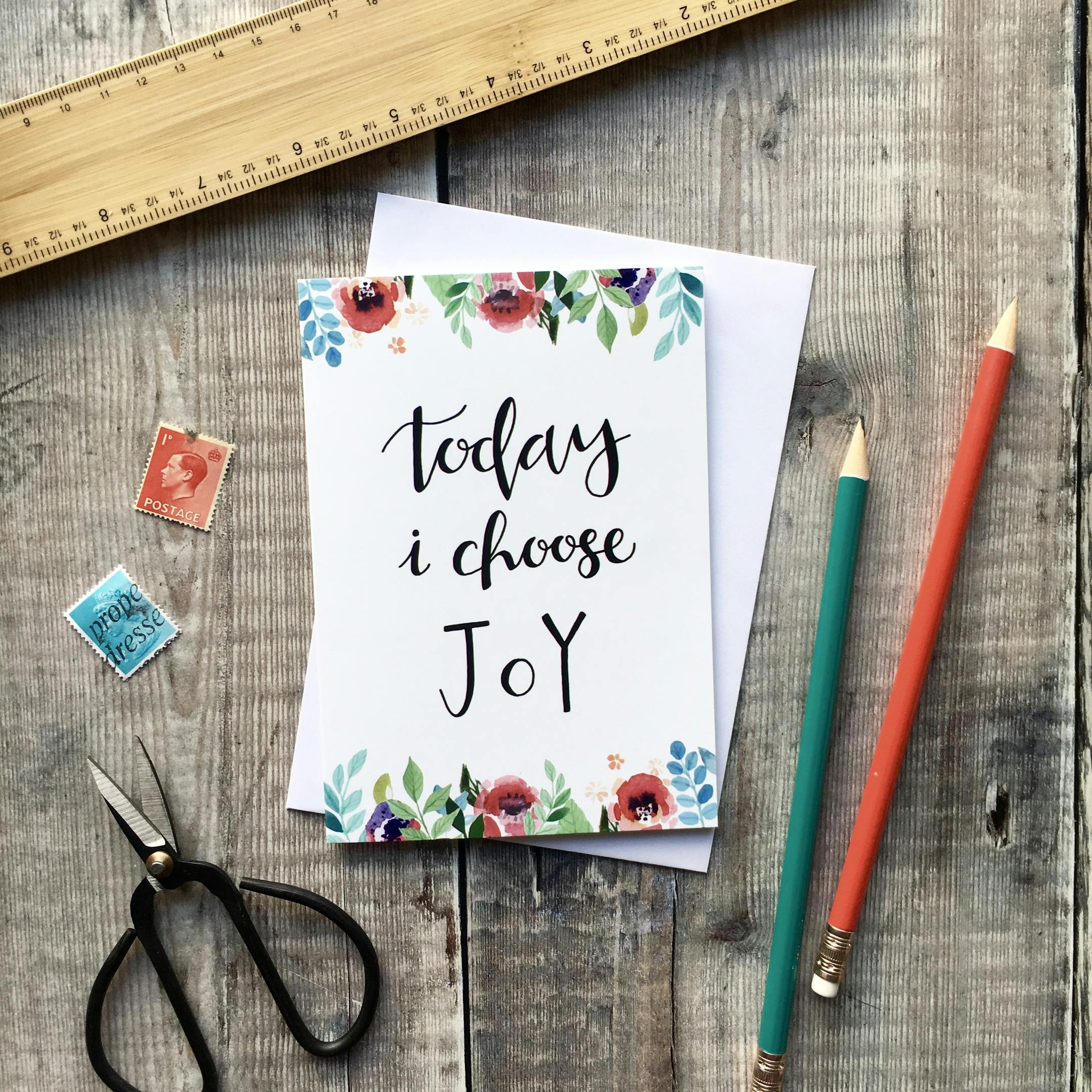A6 Today I Choose Joy Card - Izzy and Pop