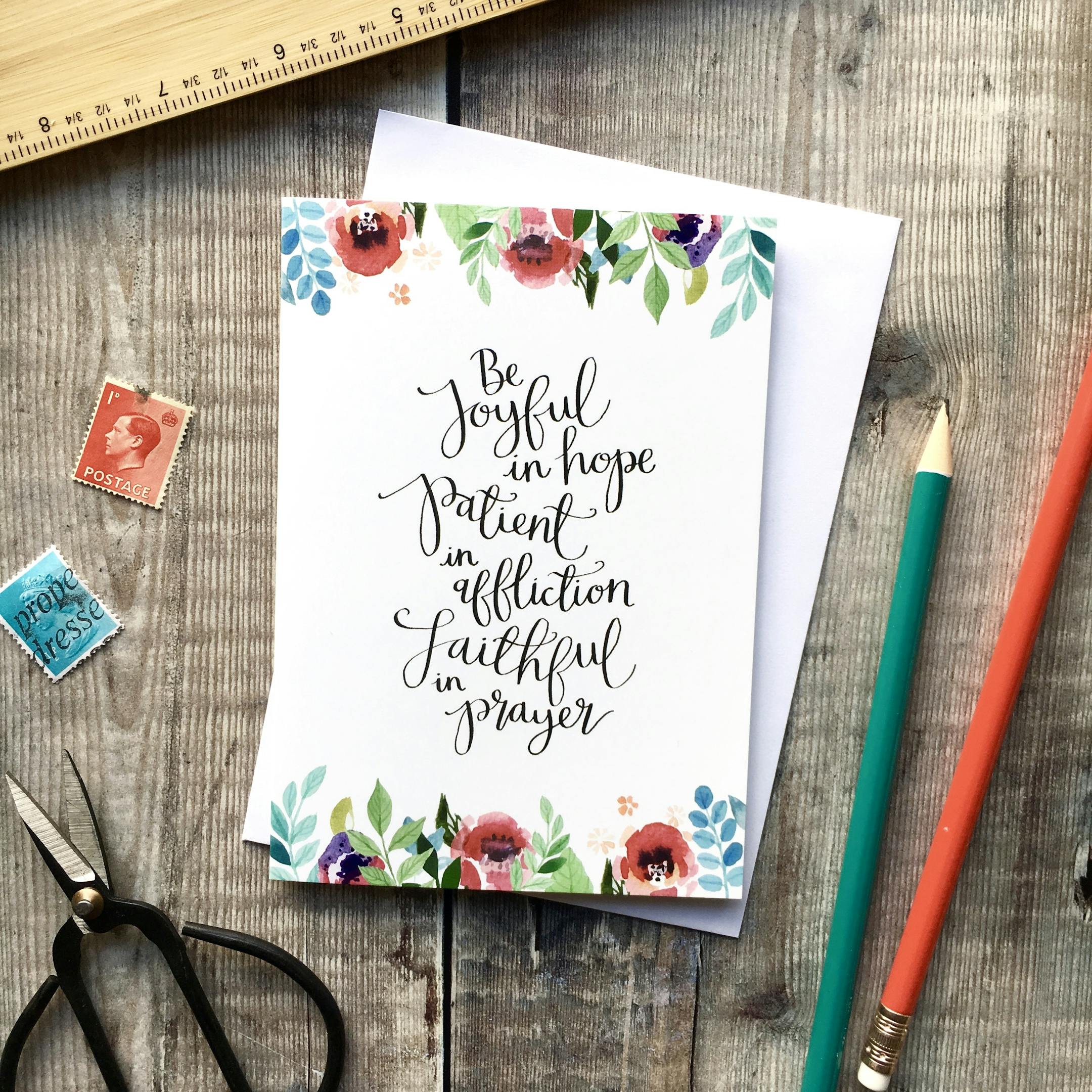 Be Joyful In Hope Romans 12:12 Card - Izzy and Pop