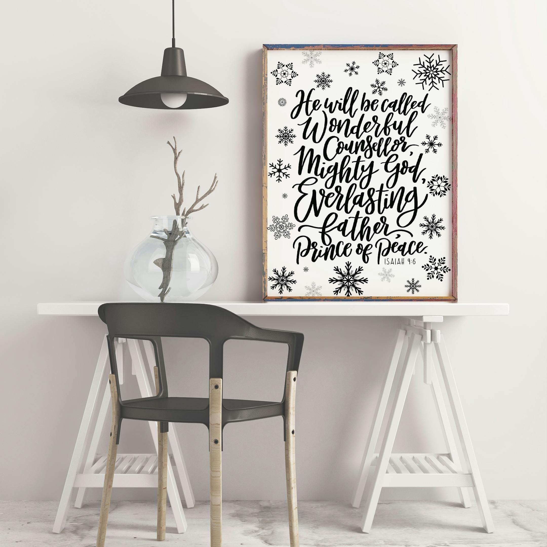 Christmas Print - He Will Be Called Wonderful Counsellor - Isaiah 9:6 - Izzy and Pop