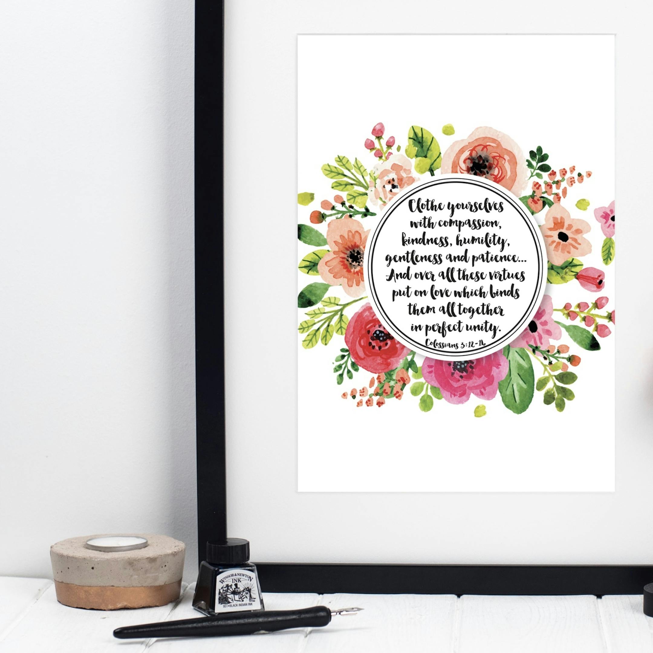Clothe Yourselves With Compassion - Colossians 3:12-14 Print - Izzy and Pop