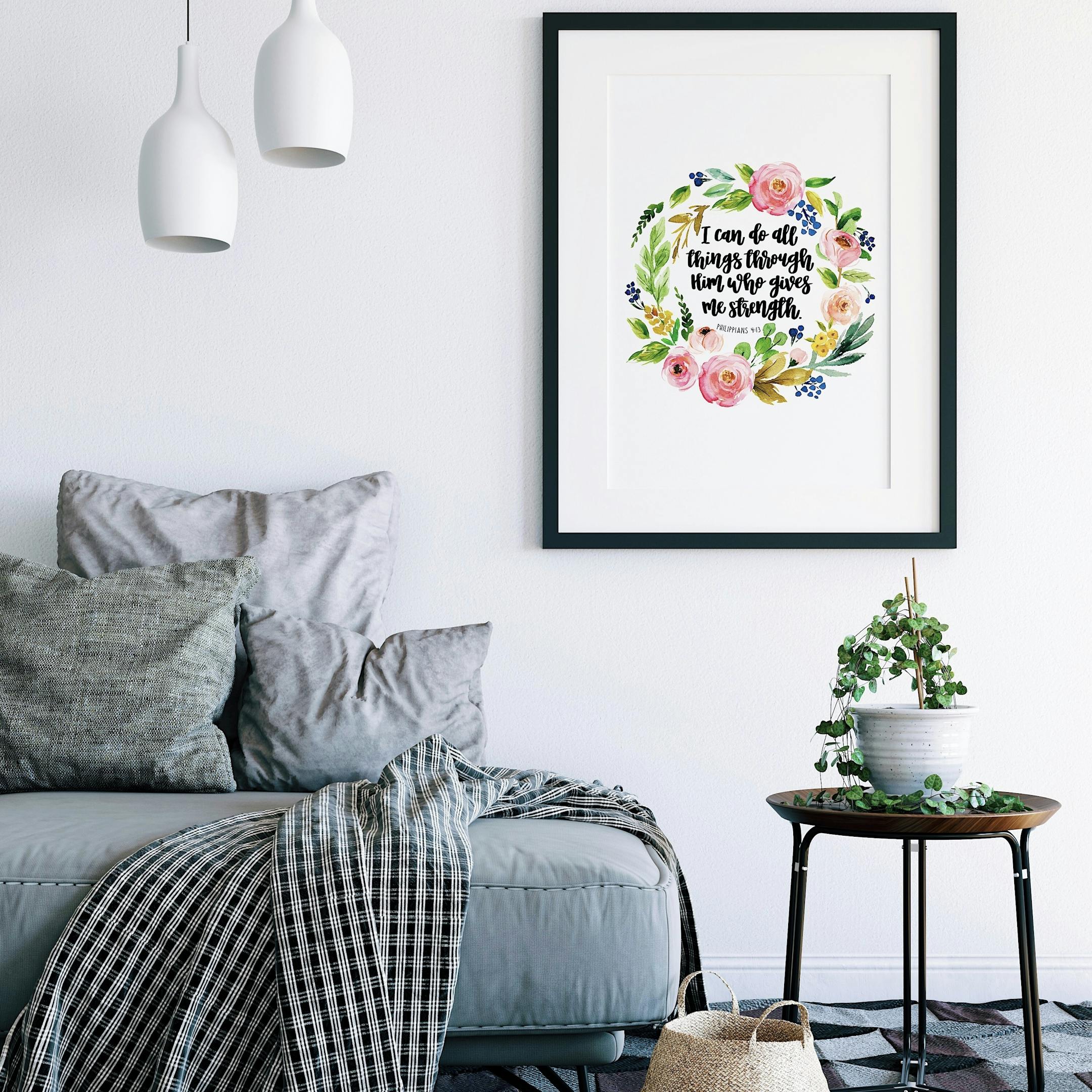 Floral Print - I Can Do All Things - Philippians 4:13 - Izzy and Pop