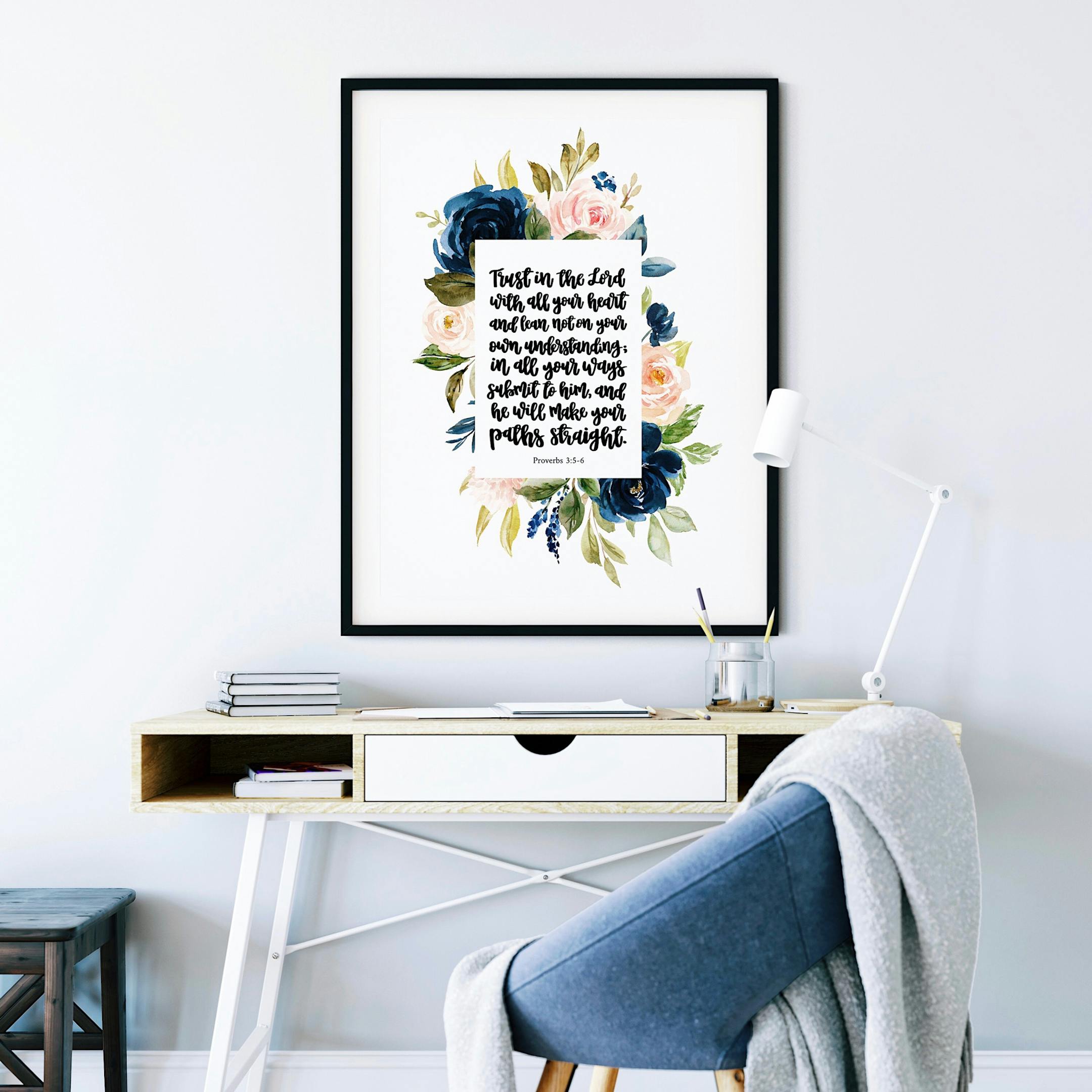 Floral Proverbs 3:5-6 Print - Trust In The Lord - Izzy & Pop