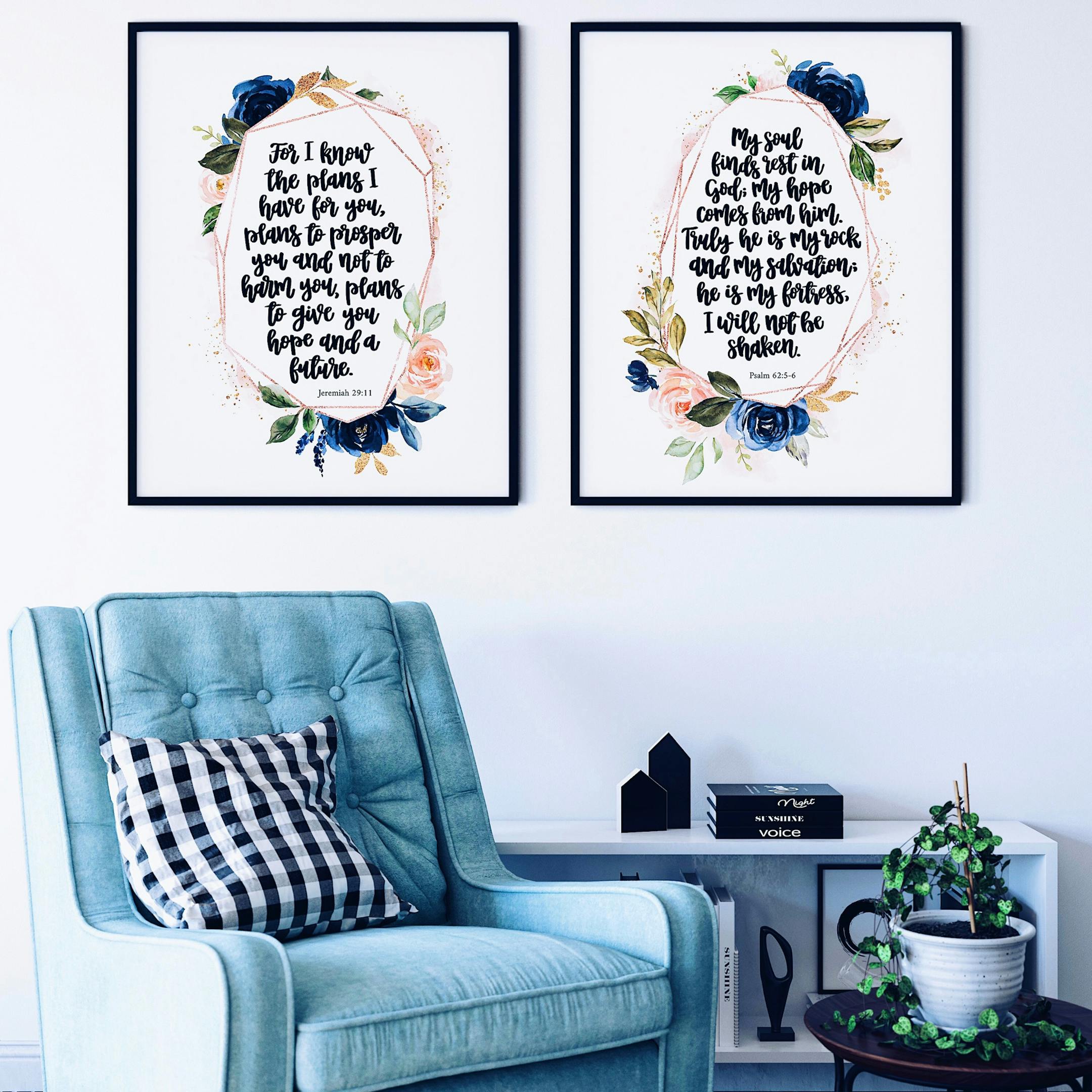 For I Know The Plans And My Soul Finds Rest in God Print Set Of 2 - Izzy & Pop