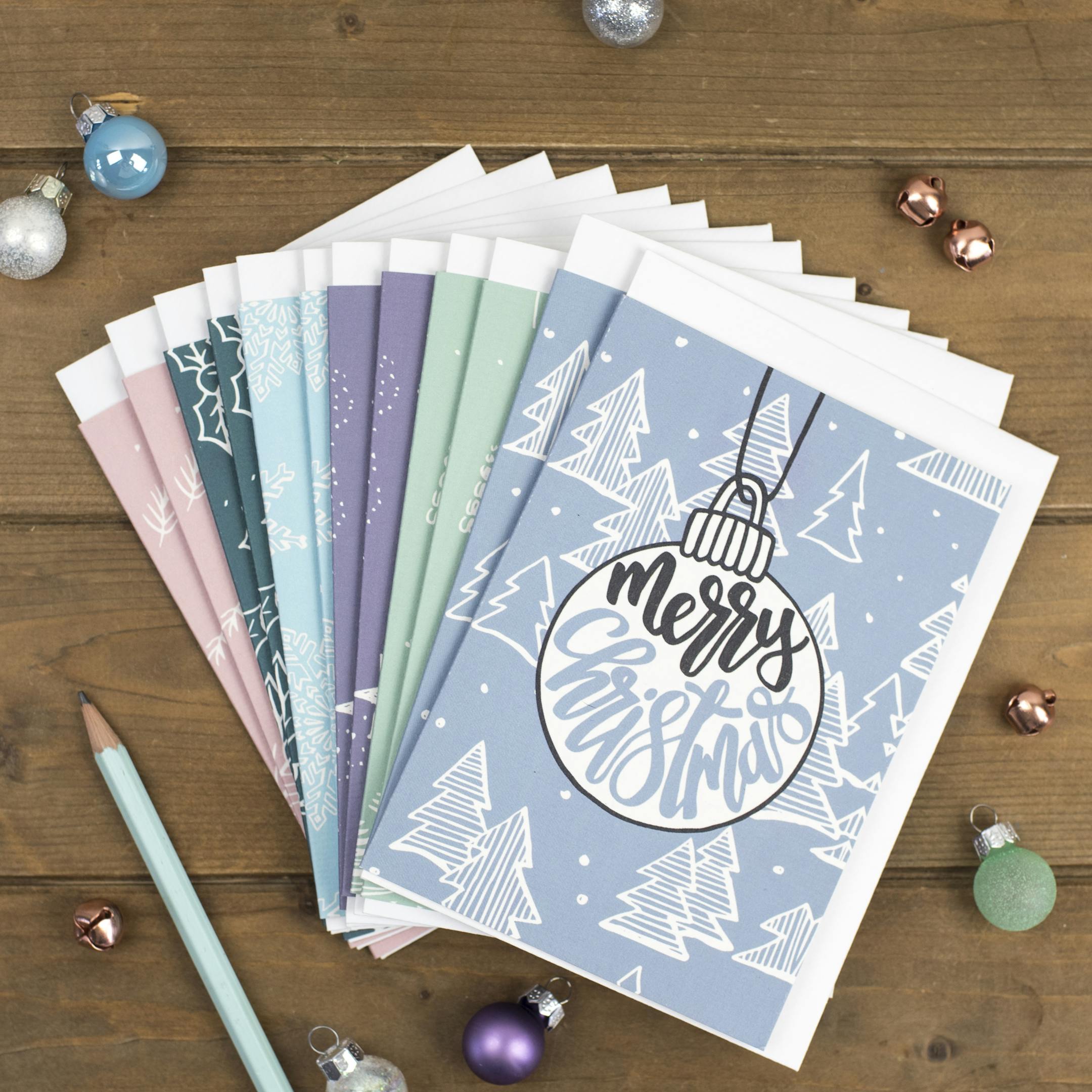 Full Collection of Bauble Christmas Cards - Izzy and Pop
