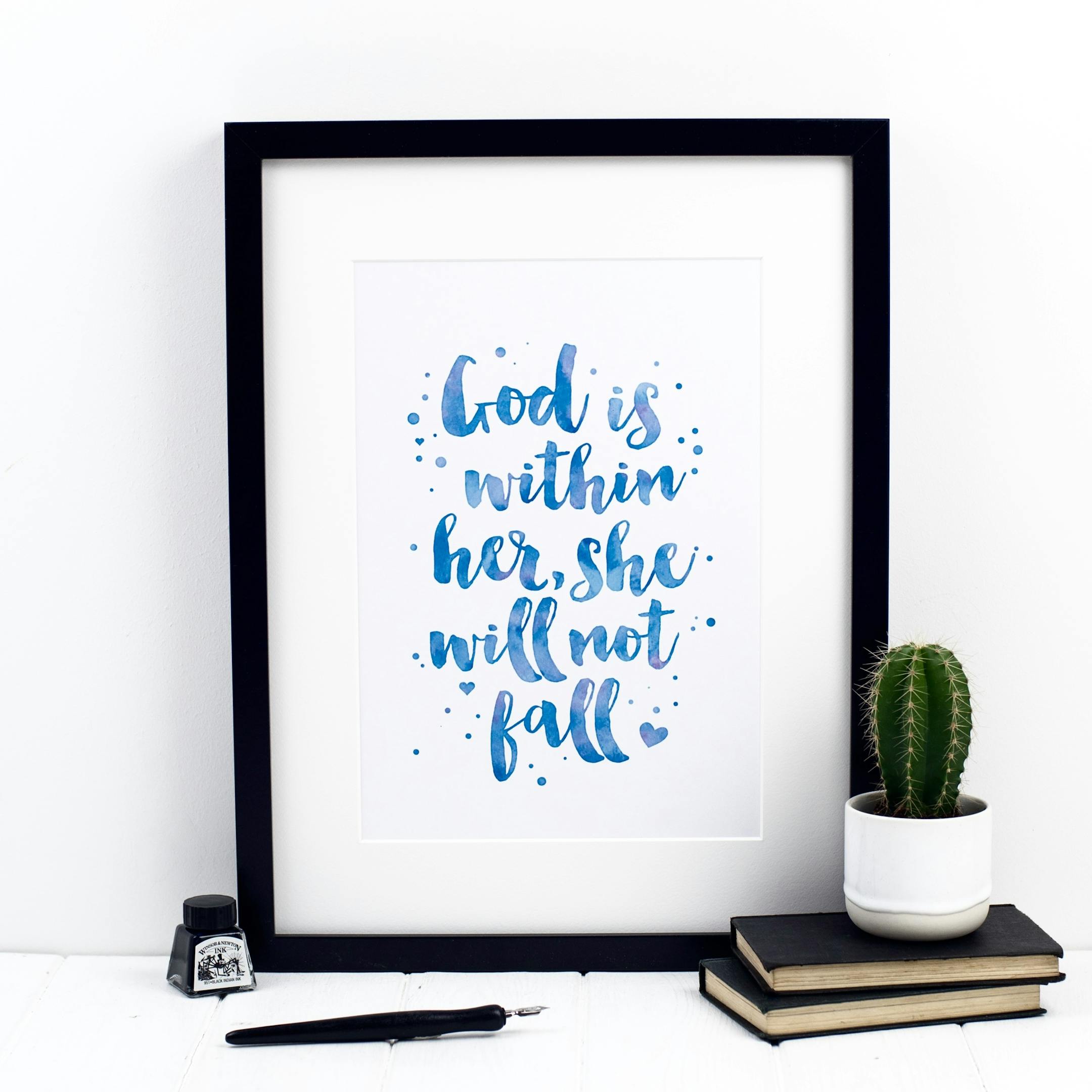 God Is Within Her She Will Not Fall Print - Psalm 46:5 - Izzy and Pop
