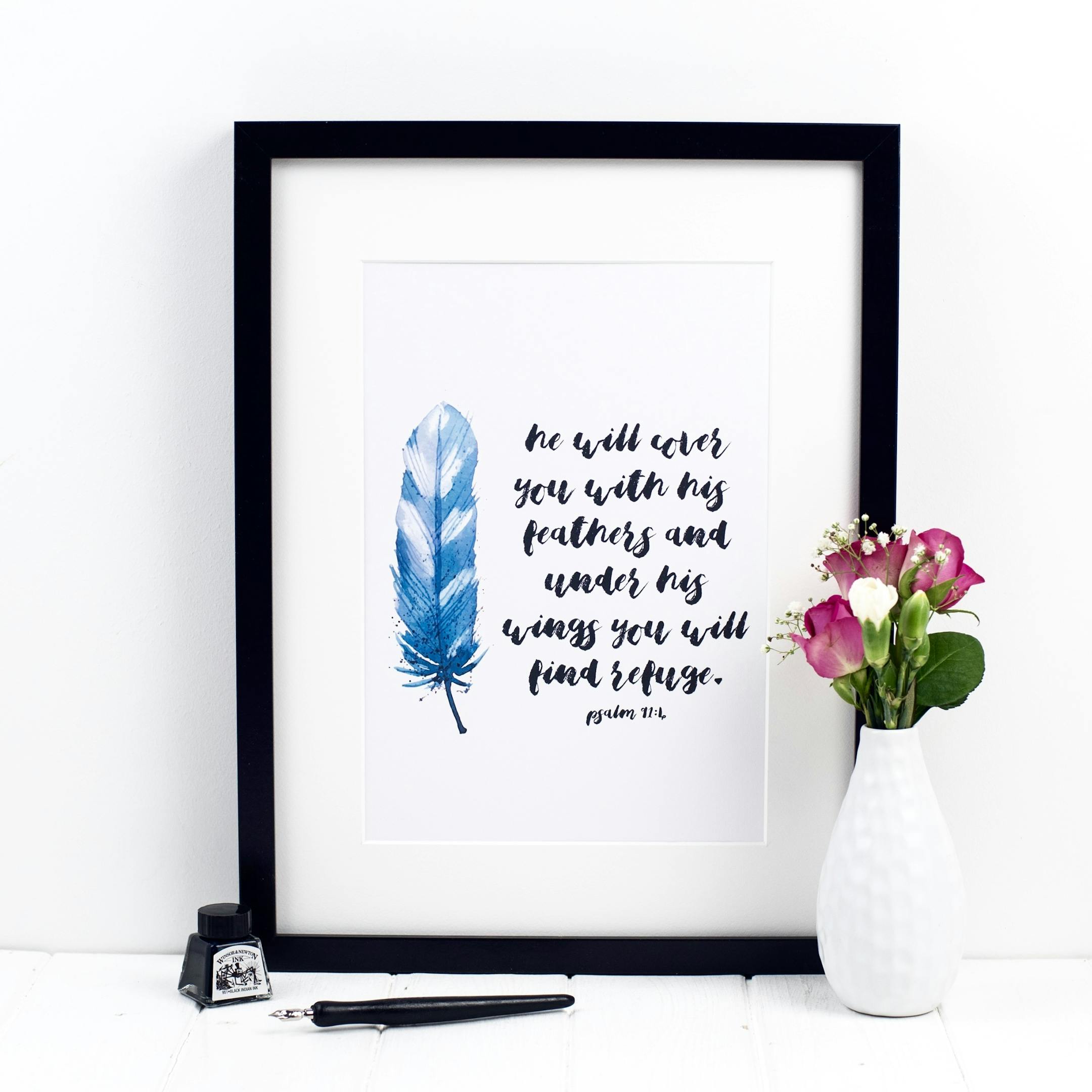 He Will Cover You With His Feathers Print - Psalm 91:4 - Izzy and Pop
