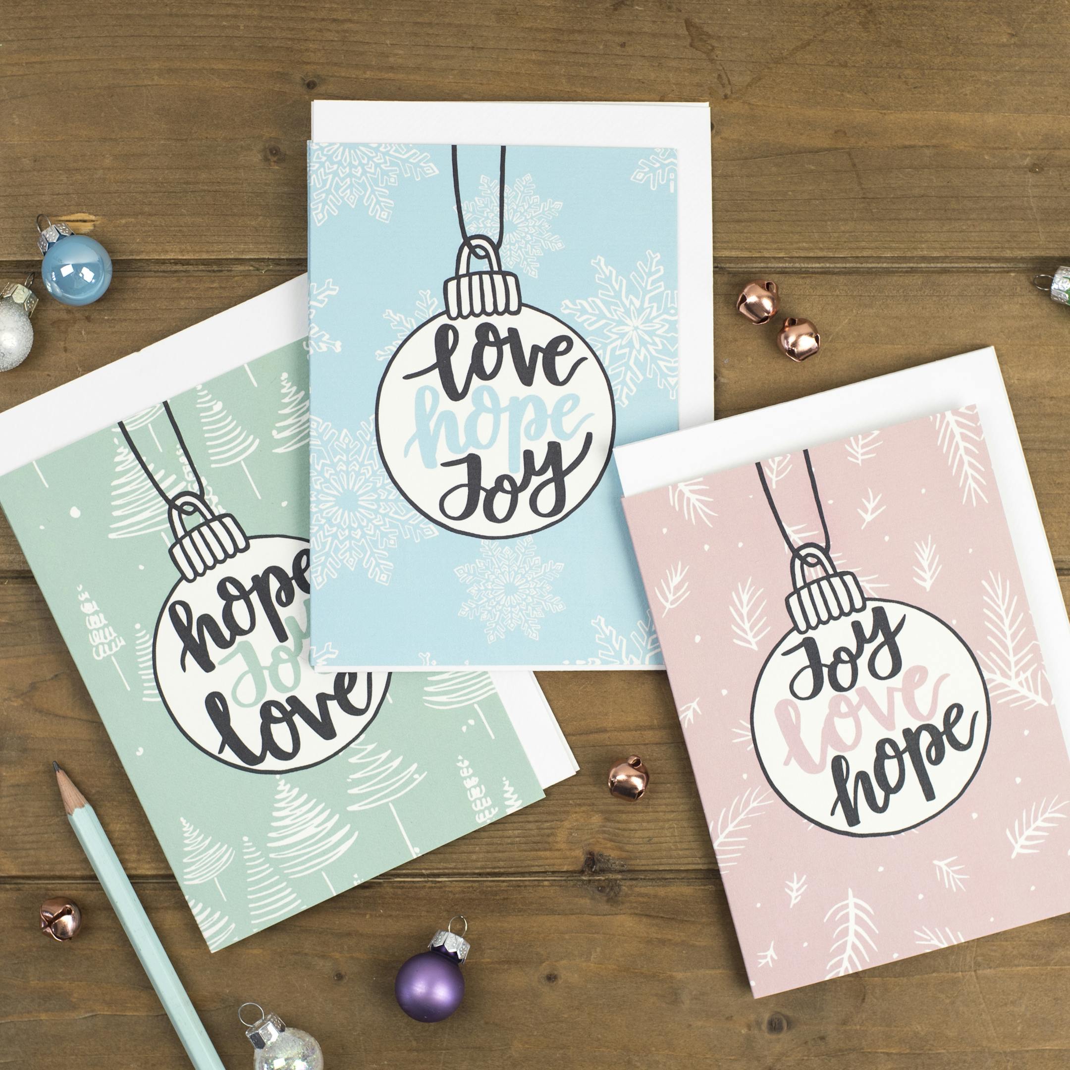 Hope Joy Love Christmas Cards - Izzy and Pop