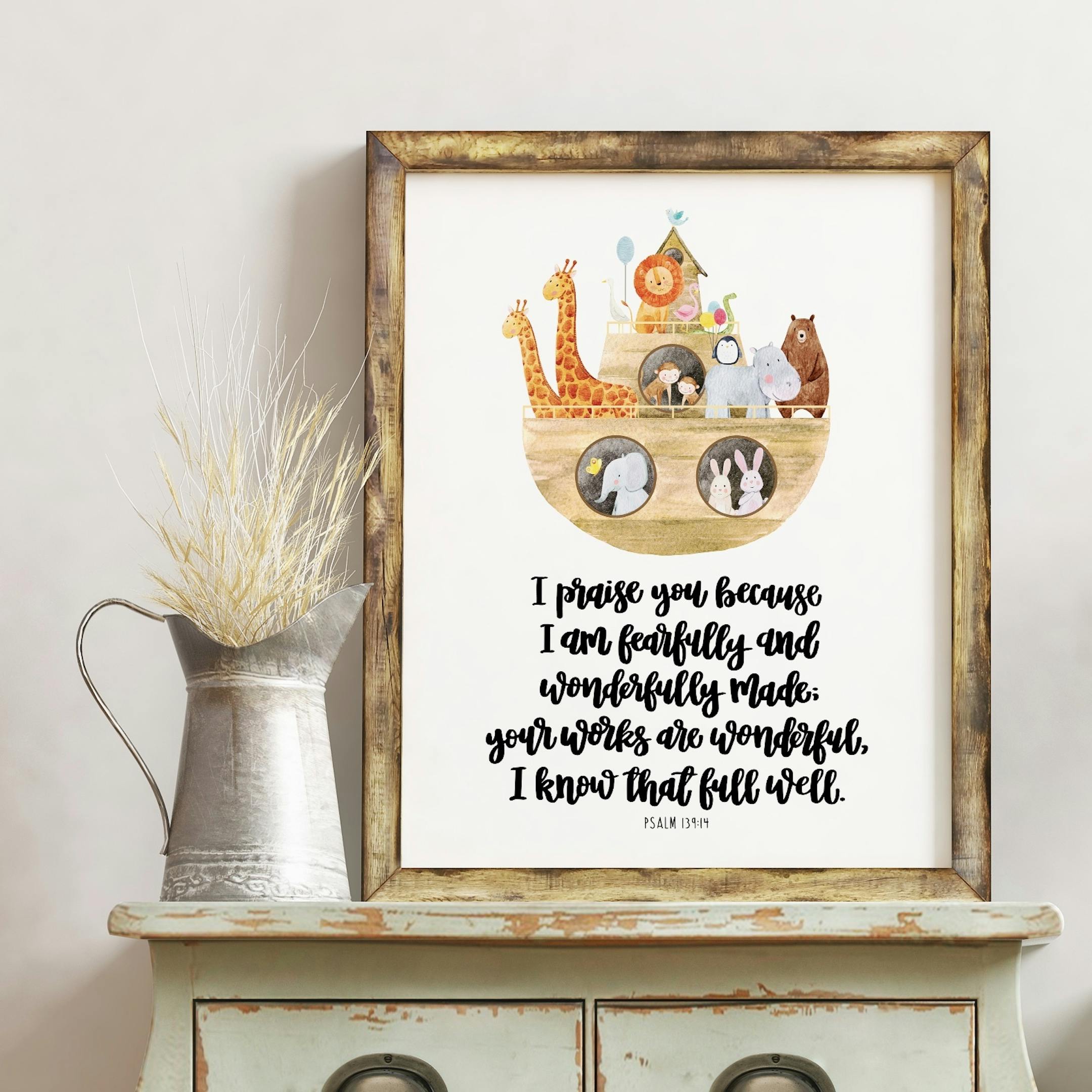 I Am Fearfully And Wonderfully Made Print - Psalm 139:14 - Izzy and Pop