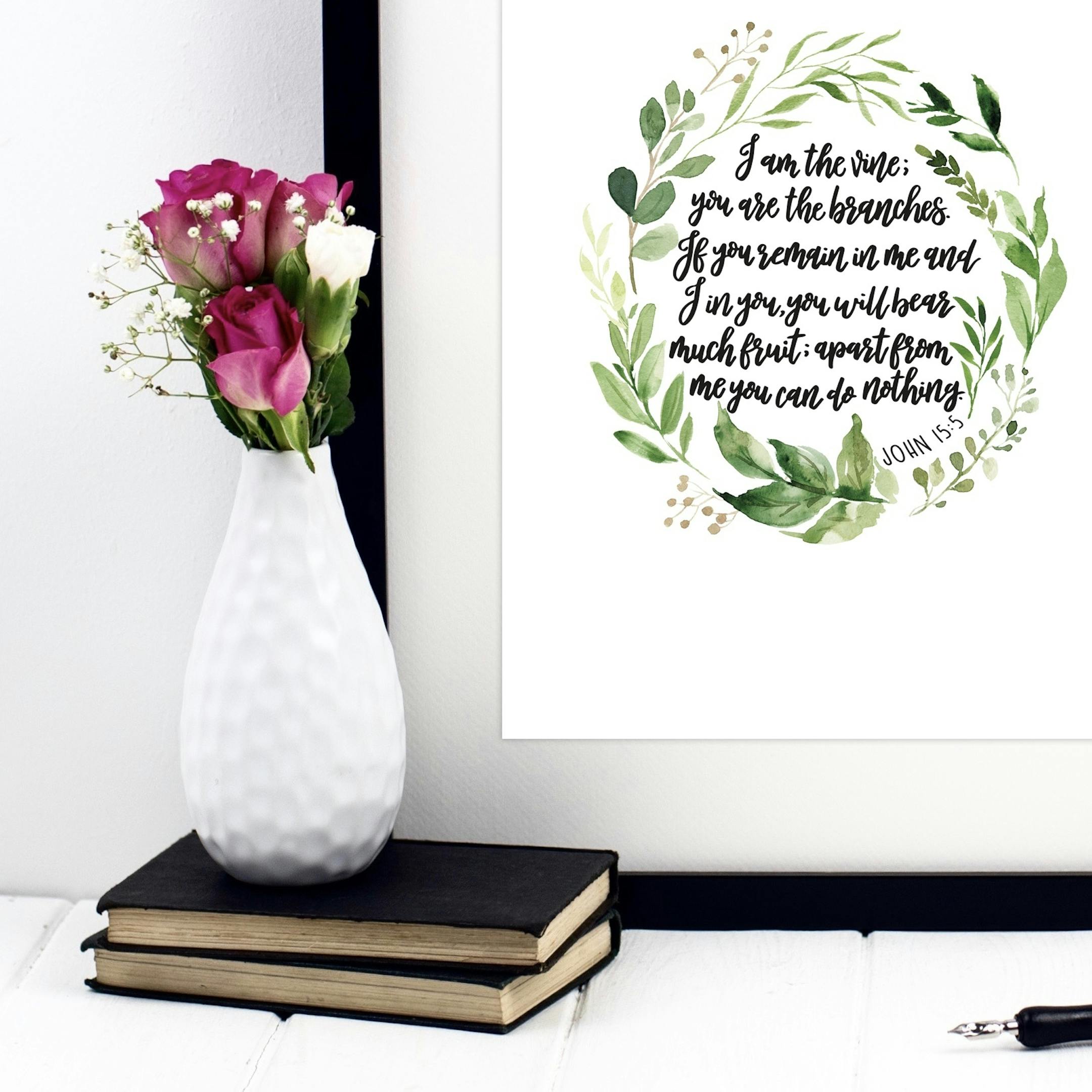 I Am The Vine Print - John 15:5 - Izzy and Pop