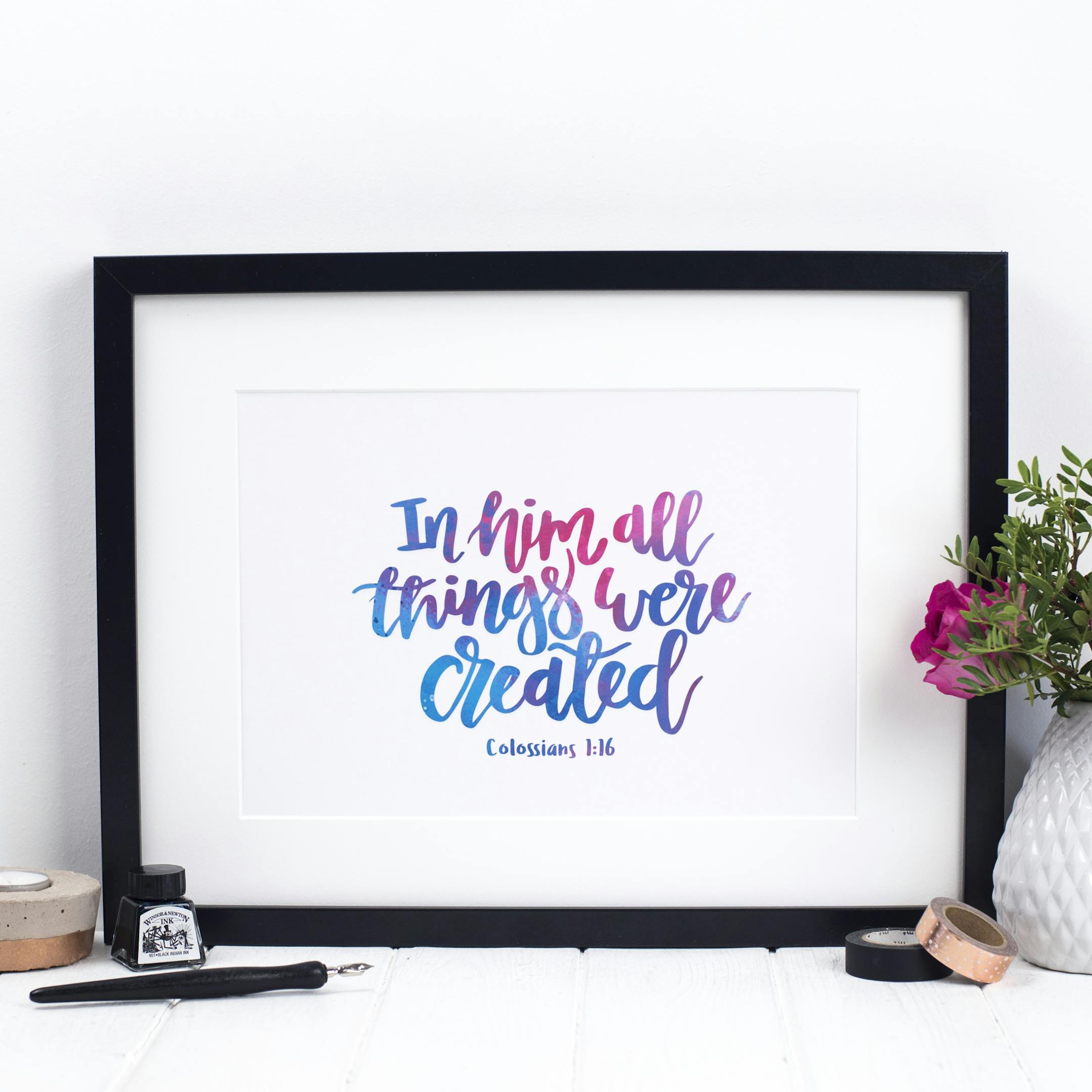 In Him All Things Were Created Print - Colossians 1:16 - Izzy and Pop