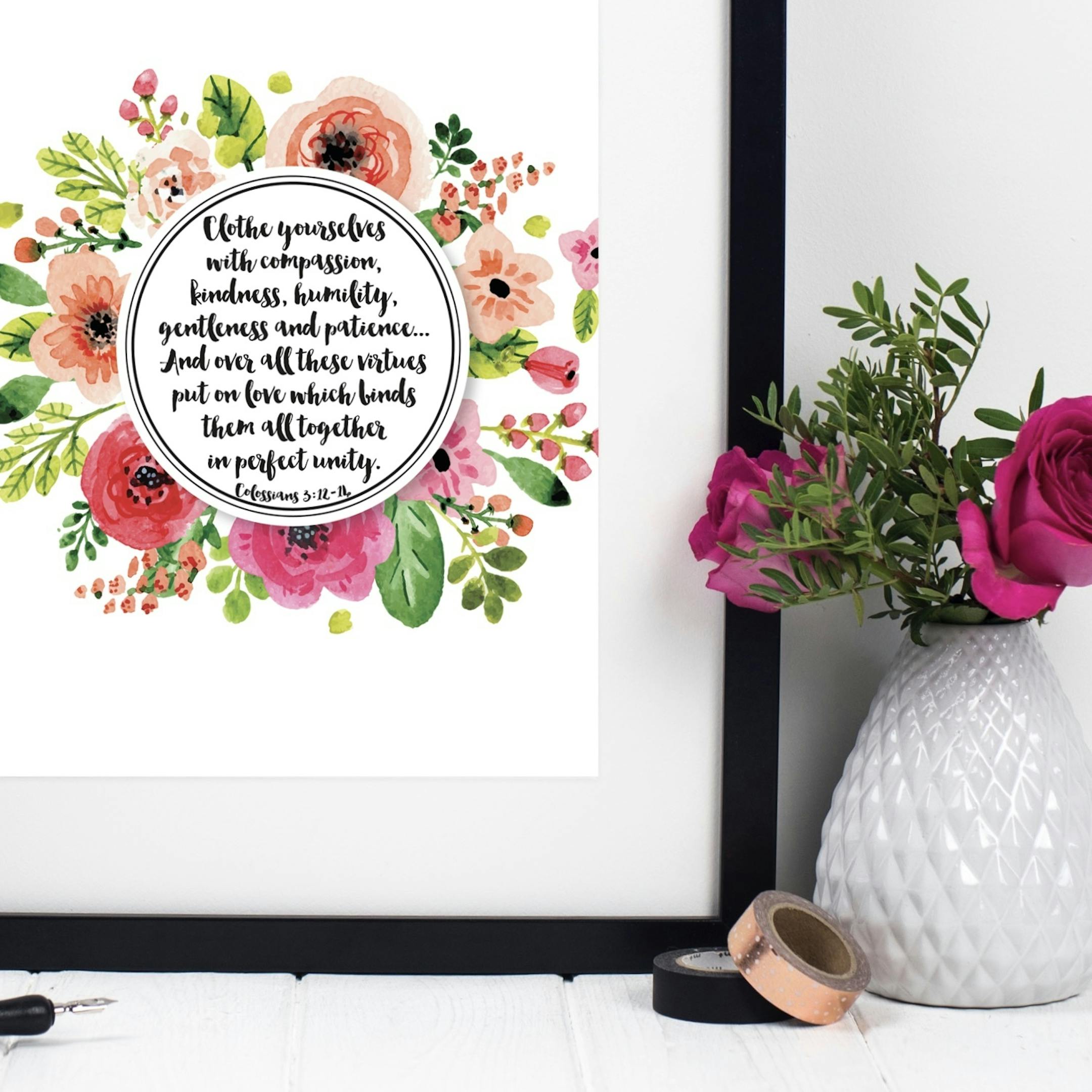 Izzy and Pop - Clothe Yourselves With Compassion Print - Colossians 3:12-14