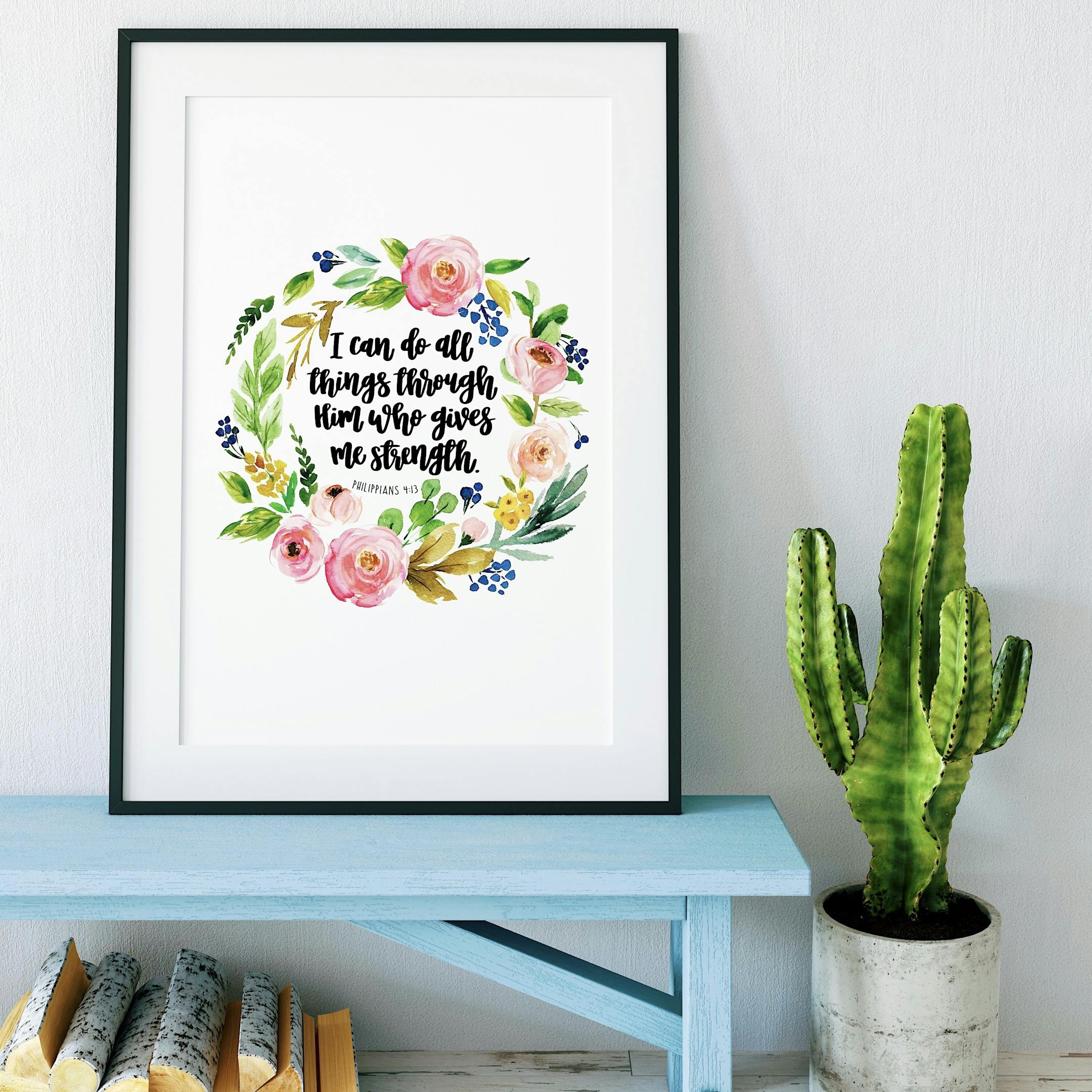 Izzy and Pop - Floral Print Philippians 4:13