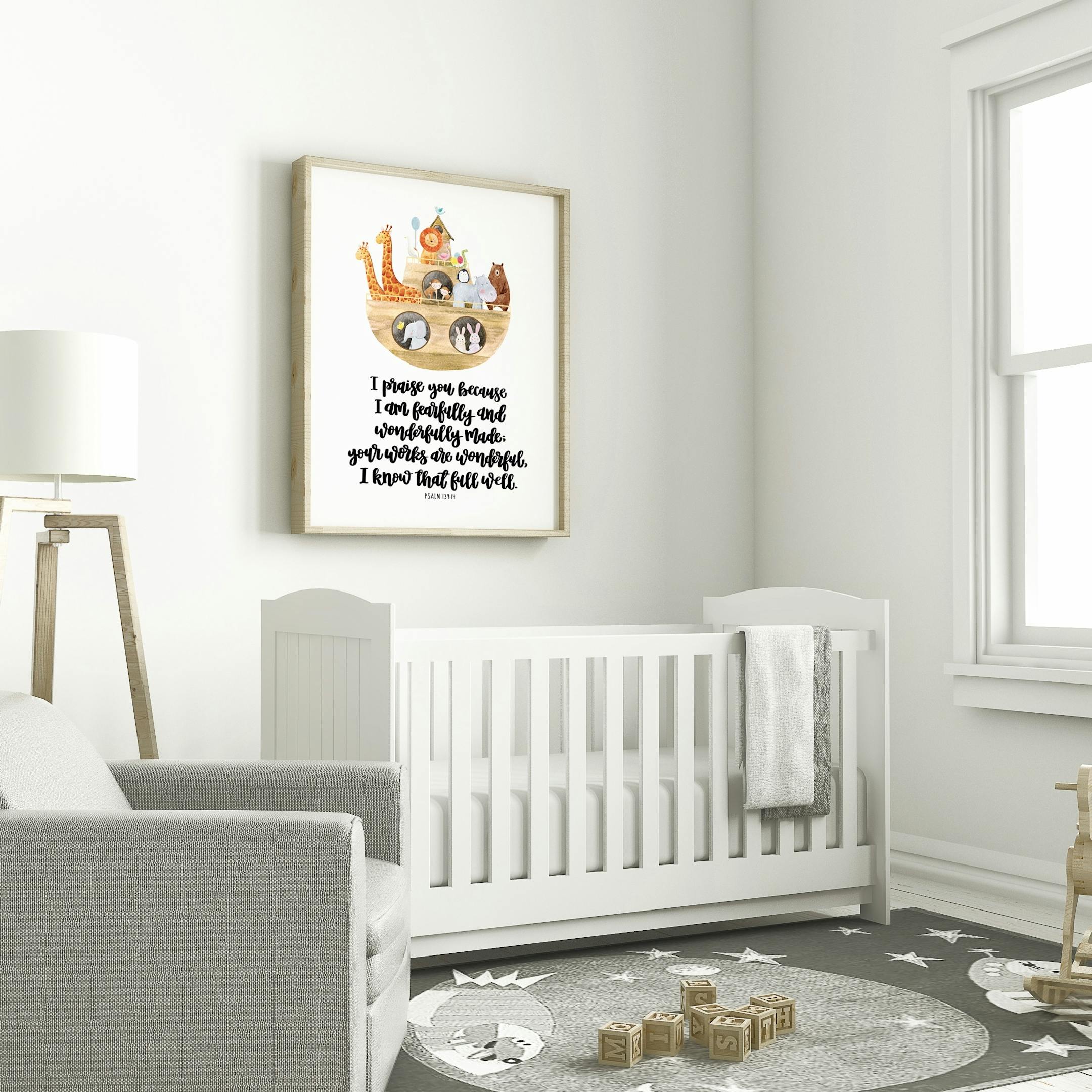 Izzy and Pop Nursery Print - I Am Fearfully And Wonderfully Made