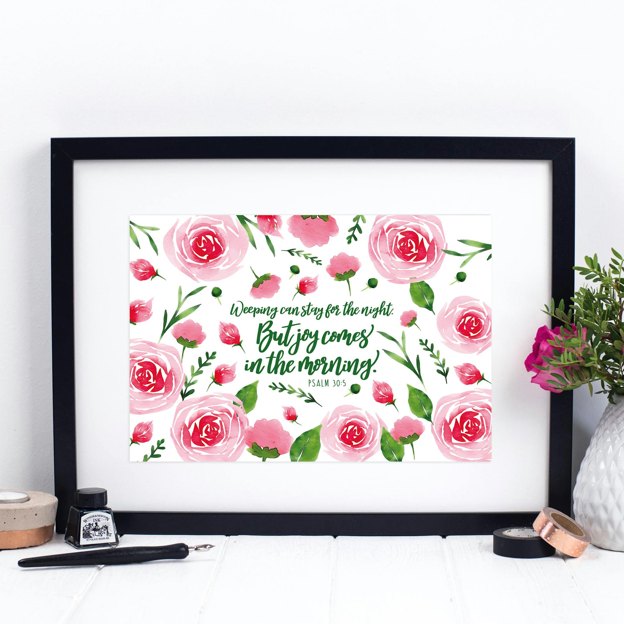 Joy Comes In The Morning Print - Psalm 30:5 - Izzy and Pop