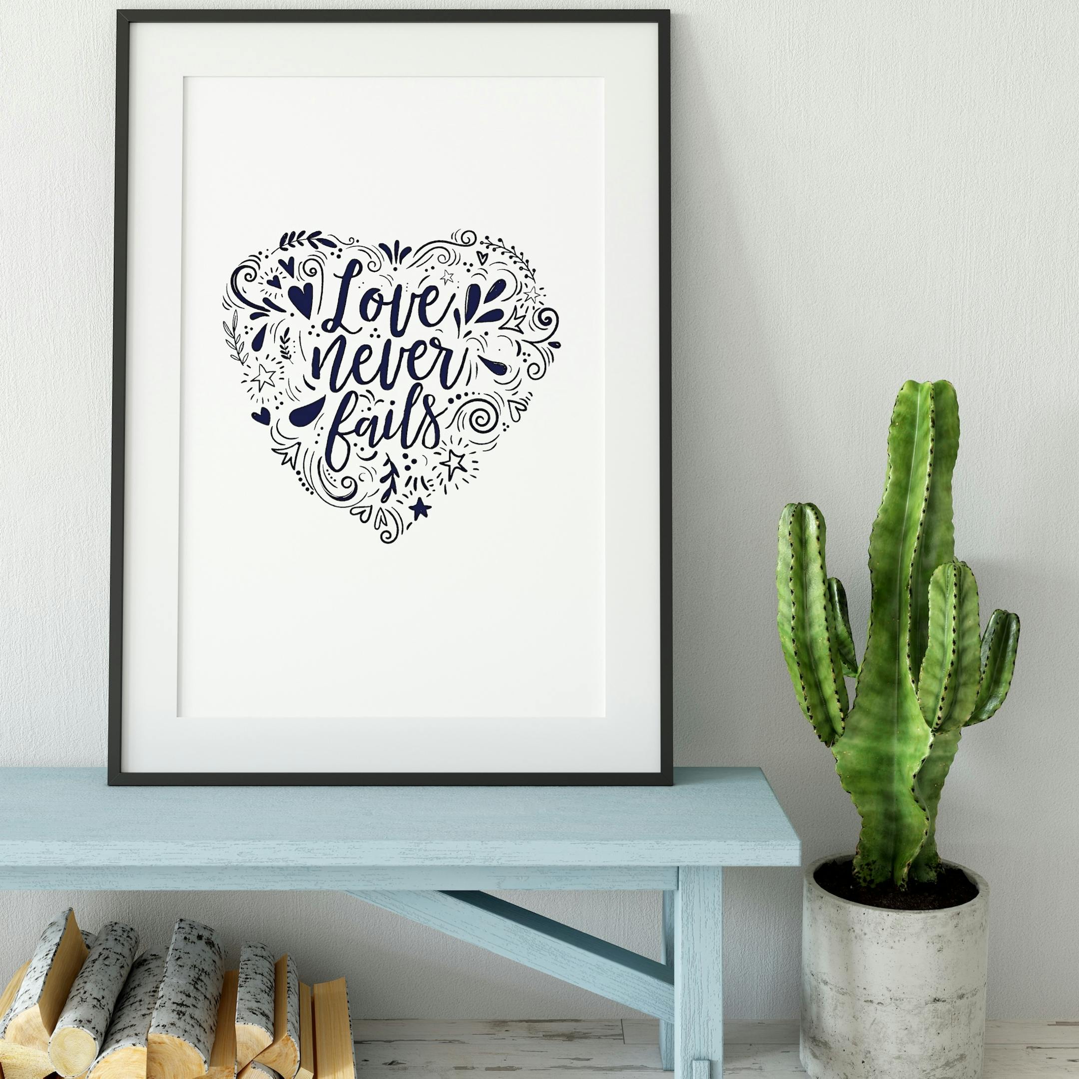 Love Never Fails Print - 1 Corinthians 13 - Izzy and Pop