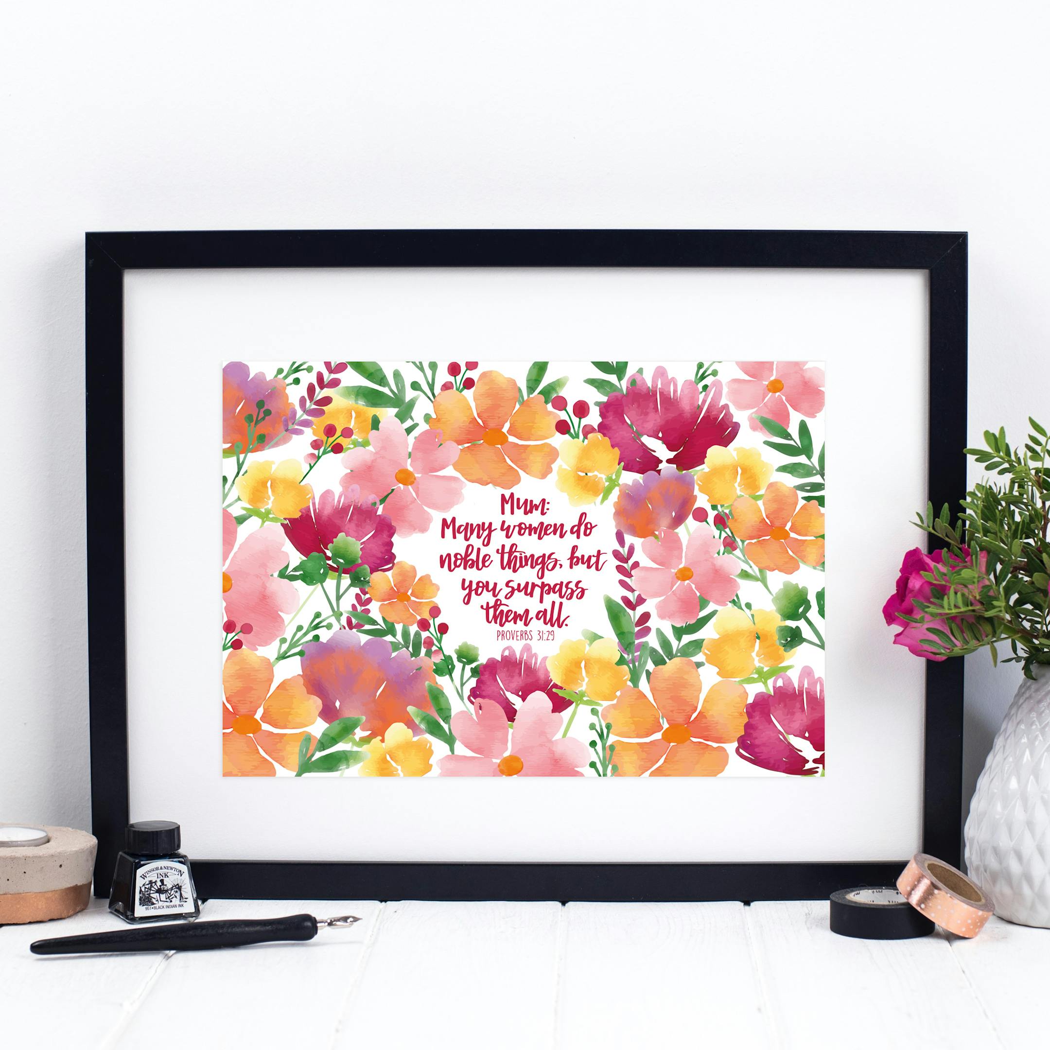 Many Women Do Noble Things Print - Proverbs 31:29 - Izzy and Pop