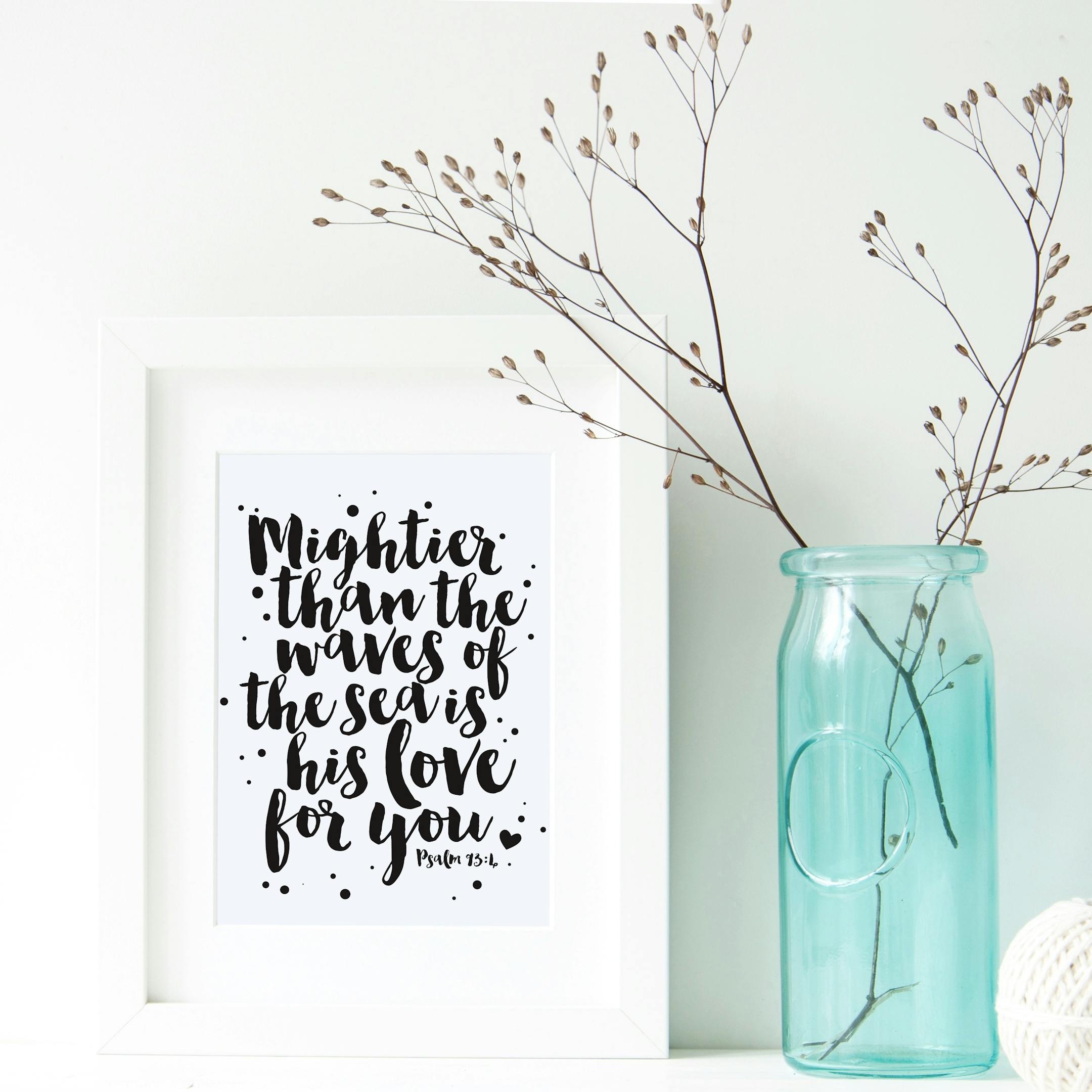 Mightier Than The Waves Of The Sea - Psalm 93:4 Print - Izzy and Pop